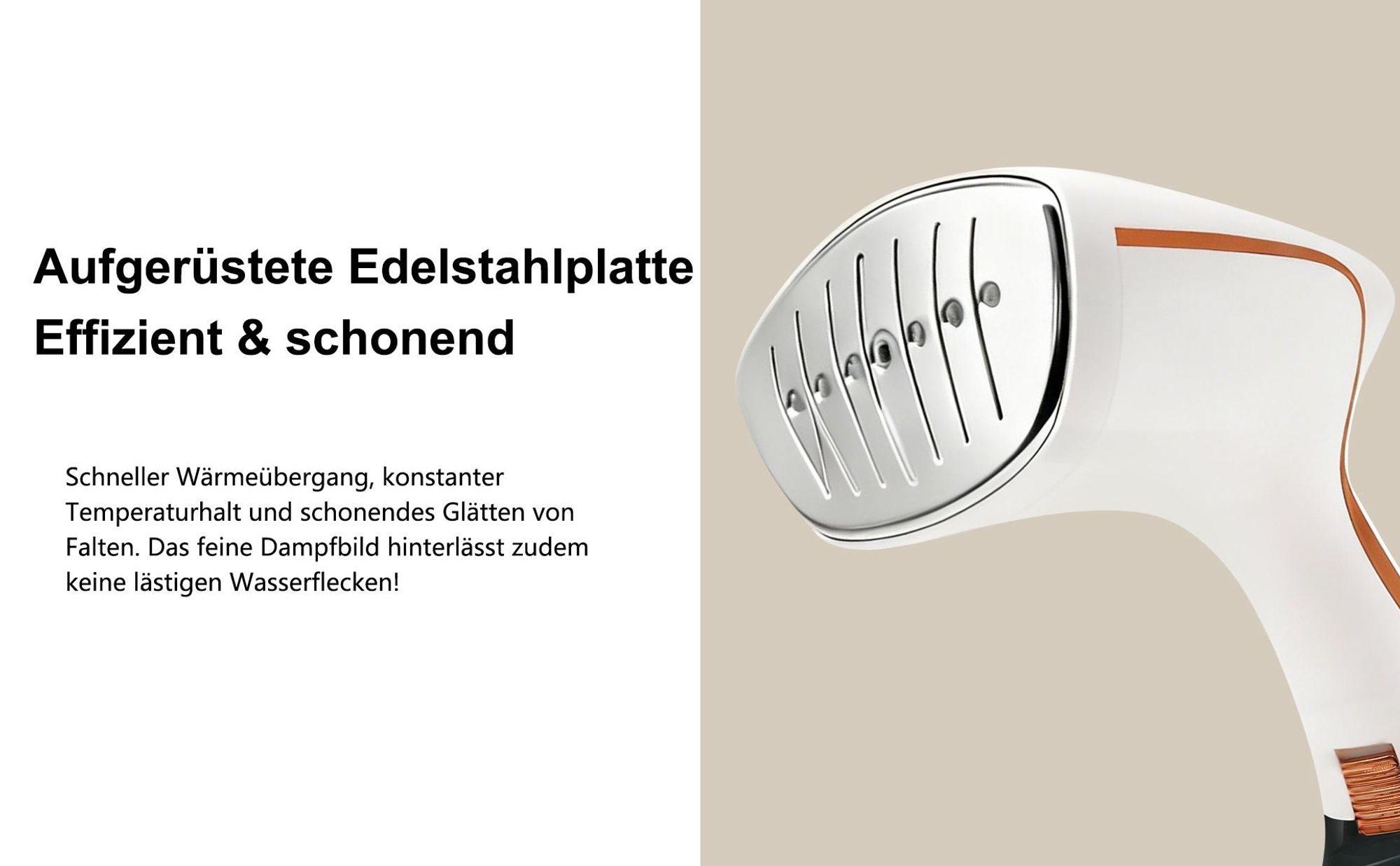 2-in-1 Dampfglätter & Reisebügeleisen 1780W, Tragbare Dampfbürste (20s Schnellaufheizung, 320ml, 30g/min, 3 Stufen) mit Abschaltautomatik, Weiß