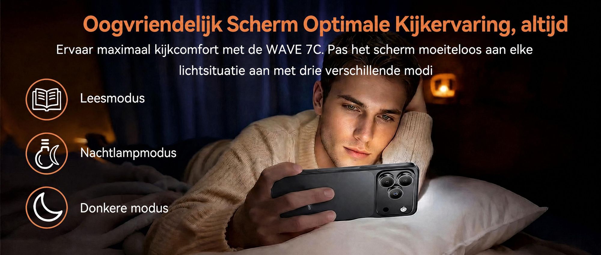 Blackview WAVE 7C smartphone, zonder abonnement, 6,56 inch, Android 16, 16GB + 64GB/2TB (TF-kaart), gezichtsherkenning, 5000mAh batterij, 32MP camera, dual-SIM, WiFi 5, IP54 (stof- en spatwaterdicht)