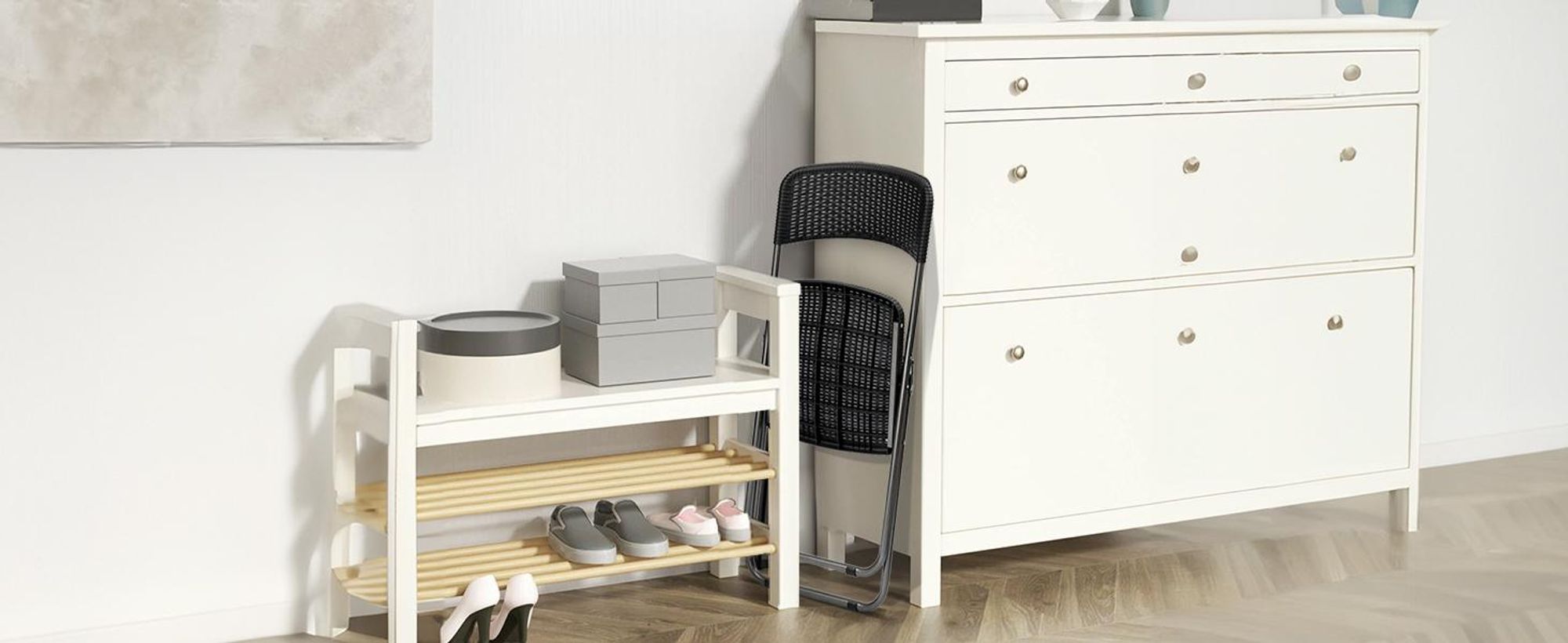Klappstuhl Set 2 Stück Balkon Gartenstuhl Rattan-Optik Wasserdicht bis 200 KG