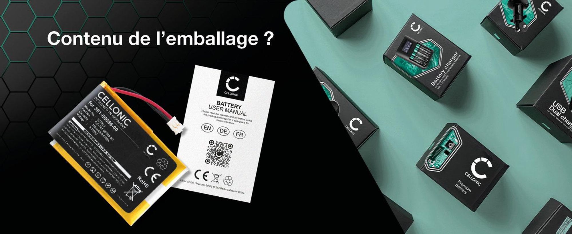 CELLONIC 1x Batterie pour Montre connectée et bracelet de fitness Compatible avec Garmin vivoactive 4, Forerunner 235, Forerunner 735XT, 361-00086-00 - (180mAh, 3.7V)