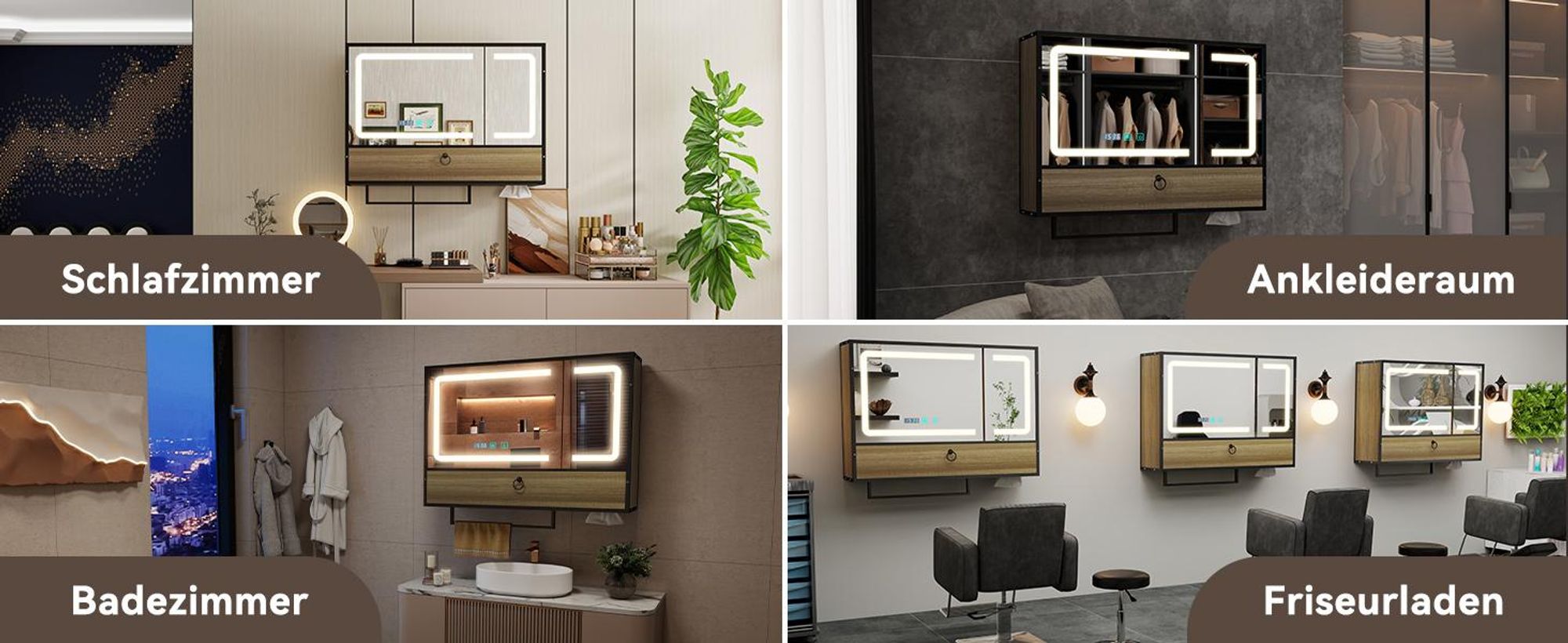 Puluomis Spiegelschrank Bad 80cm mit 3 färbiger dimmbarer Beleuchtung, Digitaler Uhr, Handtuchhalter, Antibeschlag Badezimmerschrank Wandschrank natur