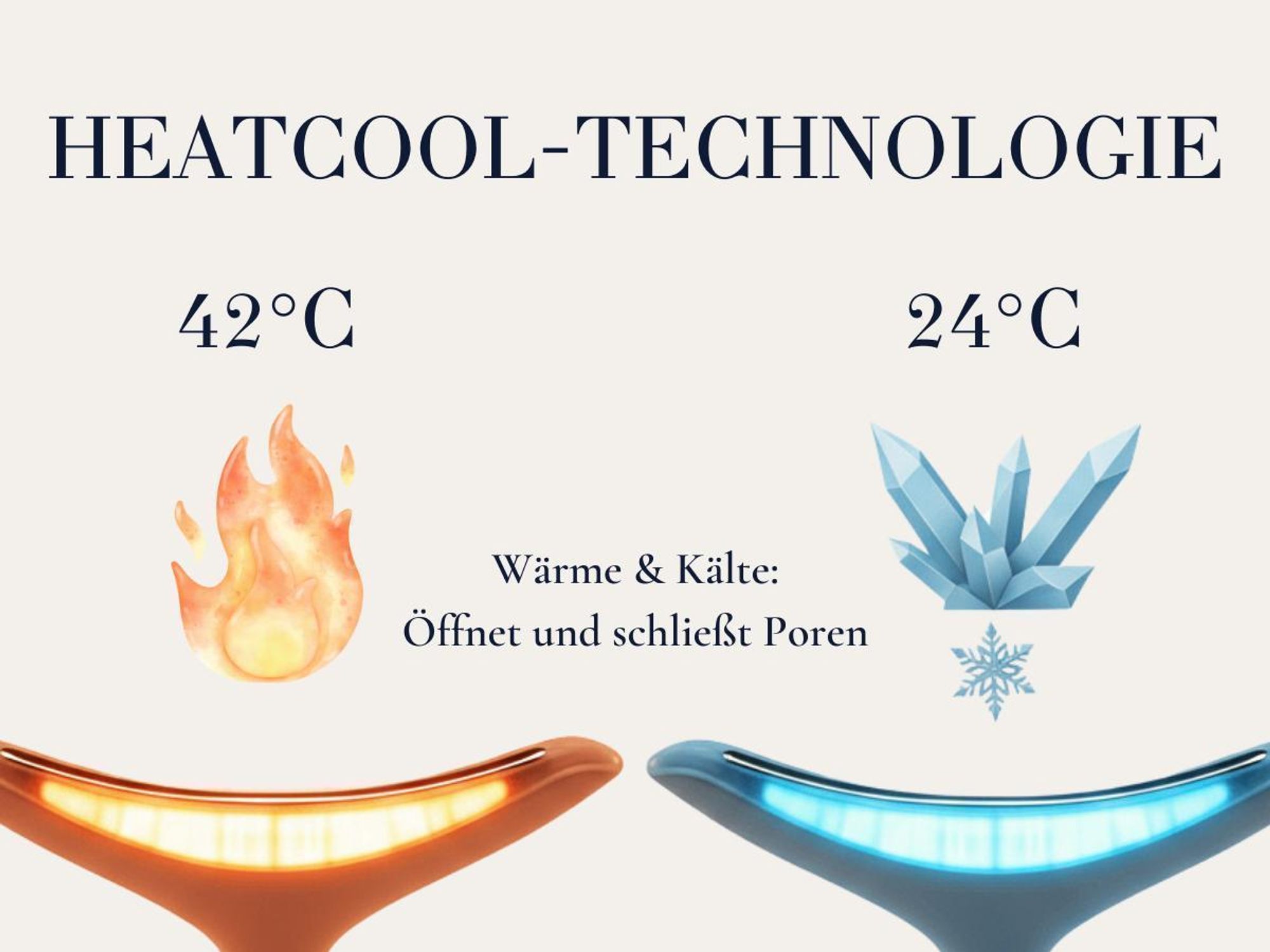 HeatCool Technologie bedeutet, wärme und kälte therapie für die gesichtshaut.
