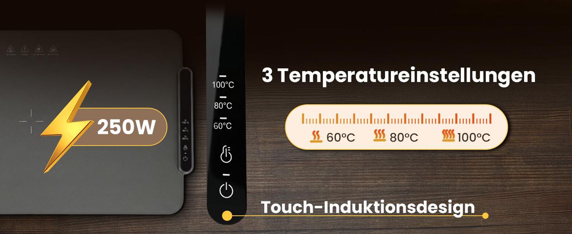 Extralink Silikon Warmhalteplatte 250W Faltbarer Tellerwärmer 47x32cm 3 Temperaturstufen