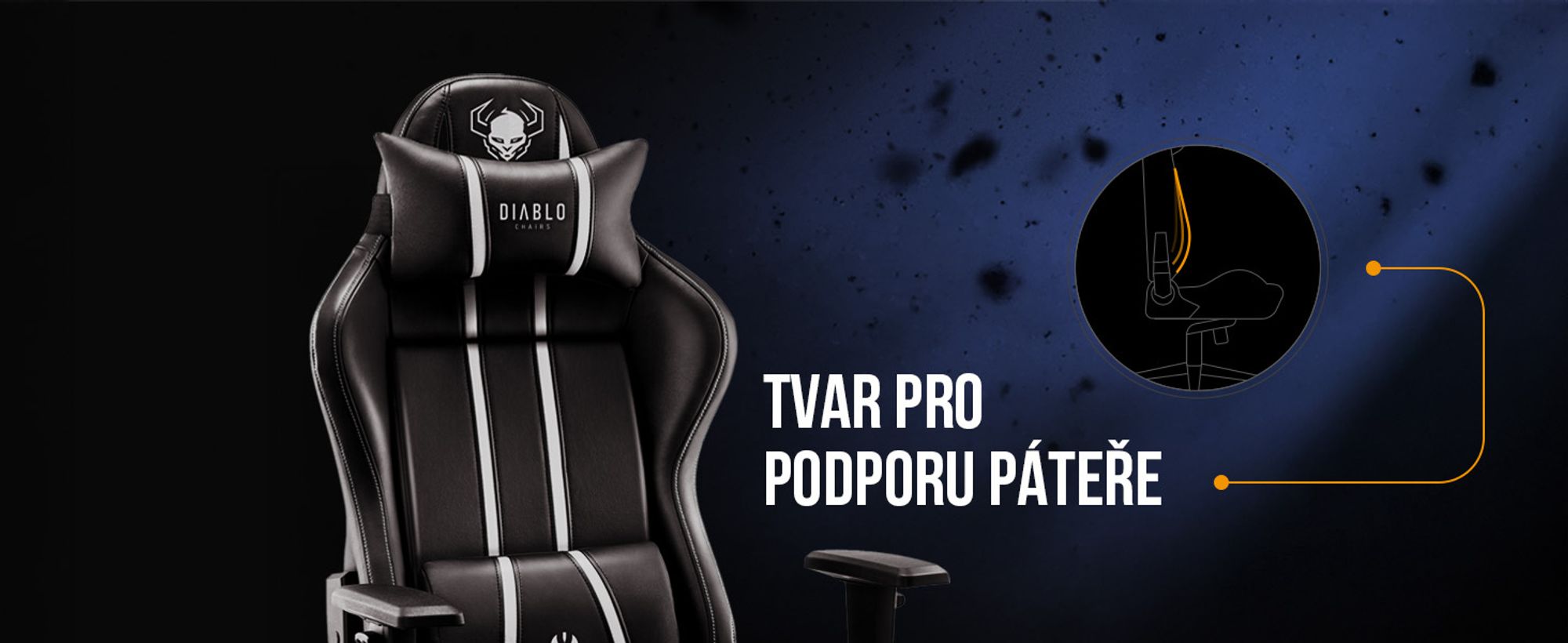 Herní židle Diablo X-One 2.0 Kancelářská židle Nastavitelné područky Ergonomický design krku/bederní polštář, Barva: Černá-Bílá, Velikost: King
