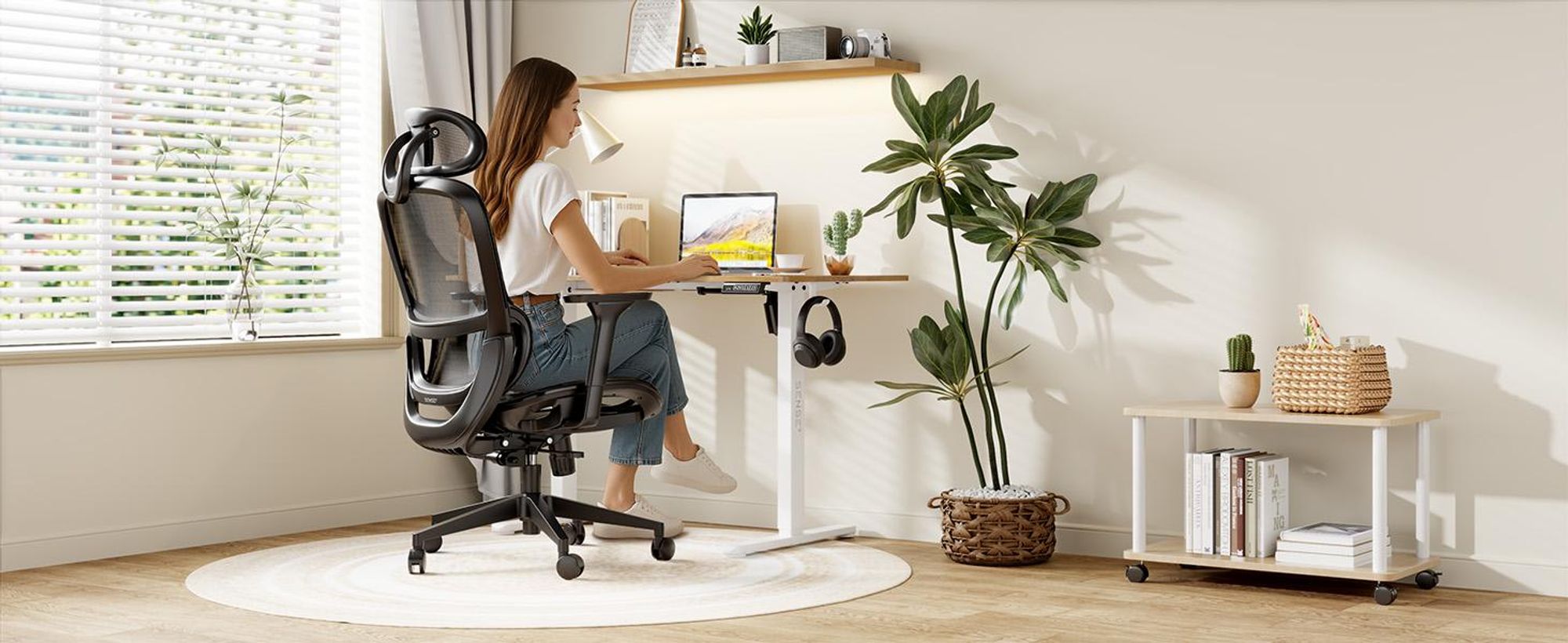 SENSE7 Neyo Ergonomischer Bürostuhl Schreibtischstuhl Schwarz Voll-Mesh 3D-Armlehnen Kopfstütze Synchronmechanik Homeoffice Chefsessel 140 kg
