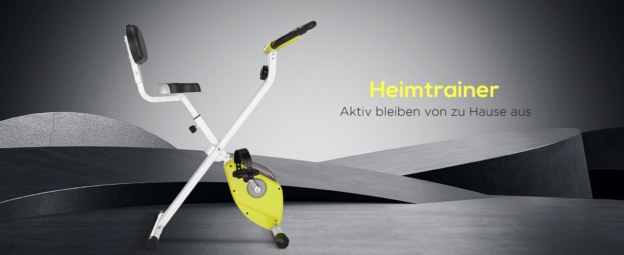 HOMCOM Heimtrainer Fahrradtrainer mit 8 stufig Magnetwiderstand Gelb