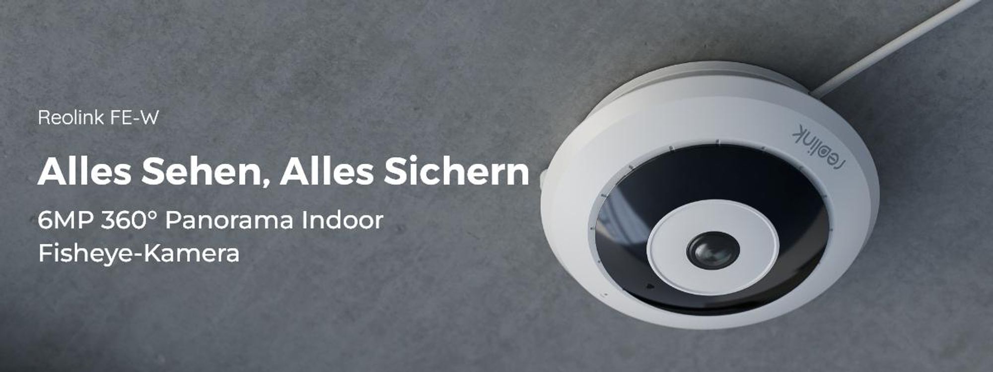 Reolink FE-W, 2K+ 6MP Fisheye-Kamera, 5/2,4GHz WLAN, 360° Panorama, Smarte Personenerkennung, Nachtsicht, Mehrere Anzeigemodi, 2-Wege-Audio, Sirene