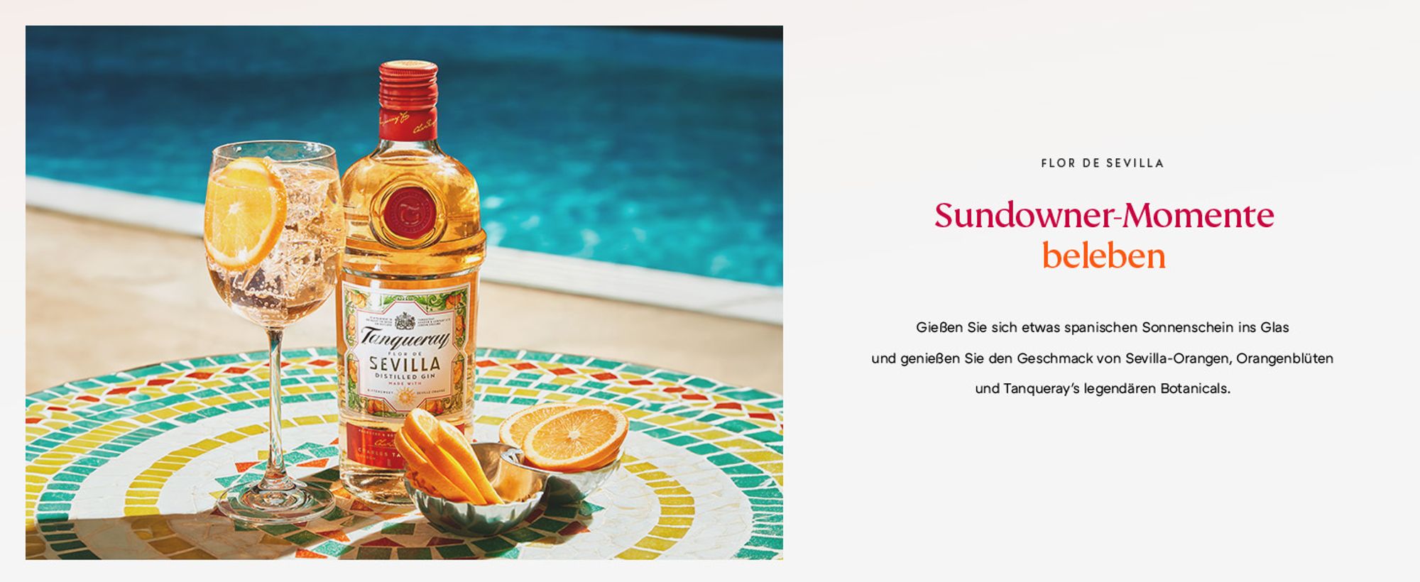 Tanqueray Flor de Sevilla Gin, Orangenaromen, 41,3% vol, 1000ml Einzelflasche
