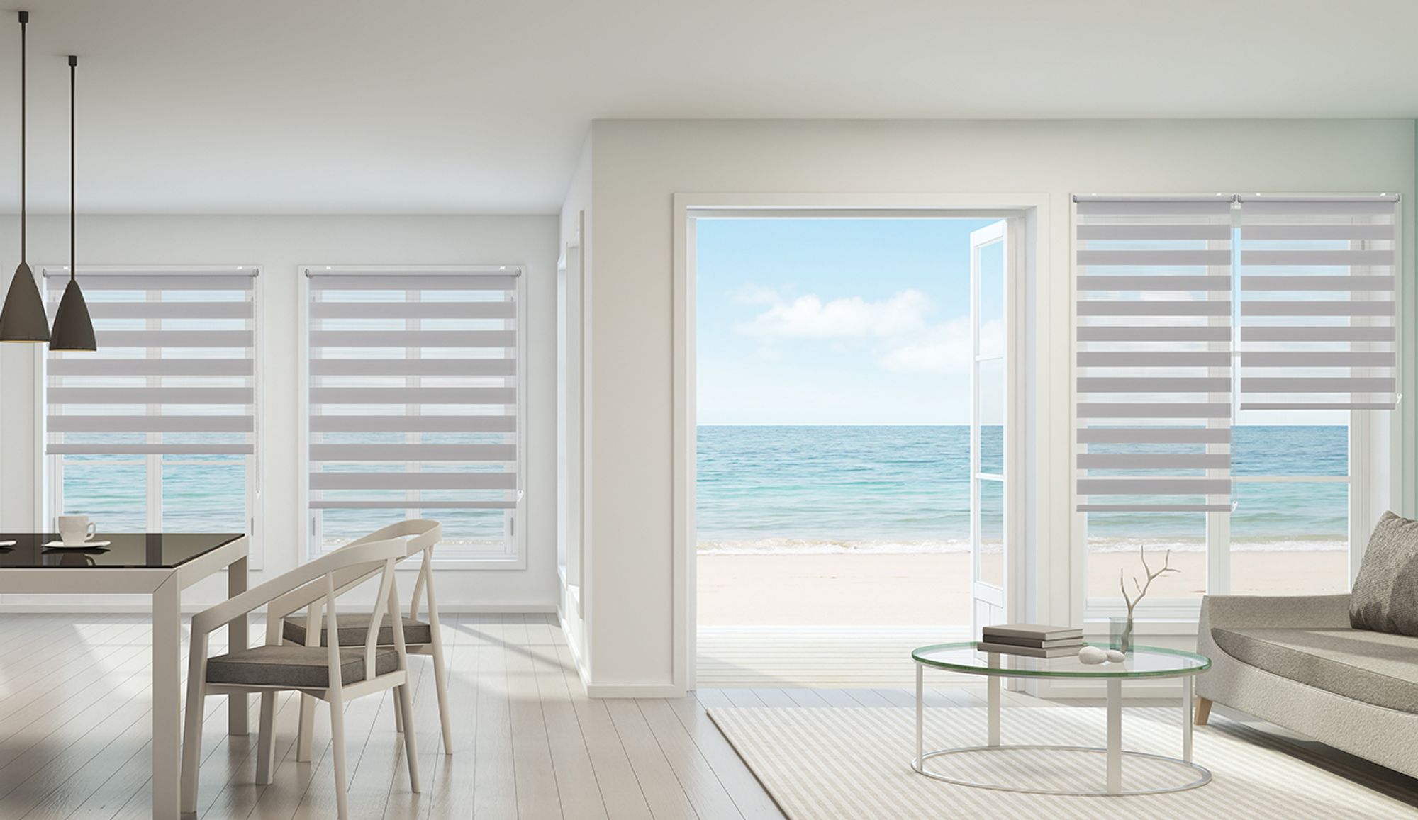 Sekey Doppelrollo 60×120 cm Thermorollo Ohne Bohren duo Rollo Seitenzugrollo Verdunkelungsrollo Klemmfix FensterrolloGrau
