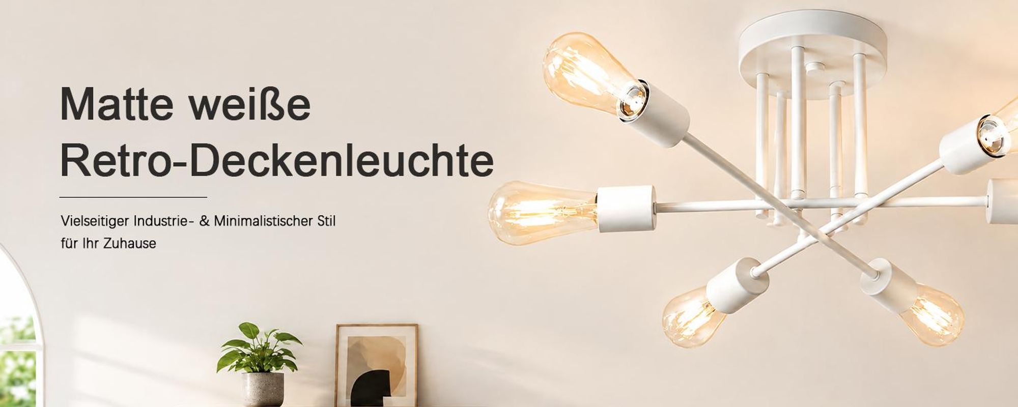 ZMH stropné svetlo biele 6 plameňov stropná lampa vintage obývacia izba lampa E27 luster spálňa lampa (bez žiarovky)l