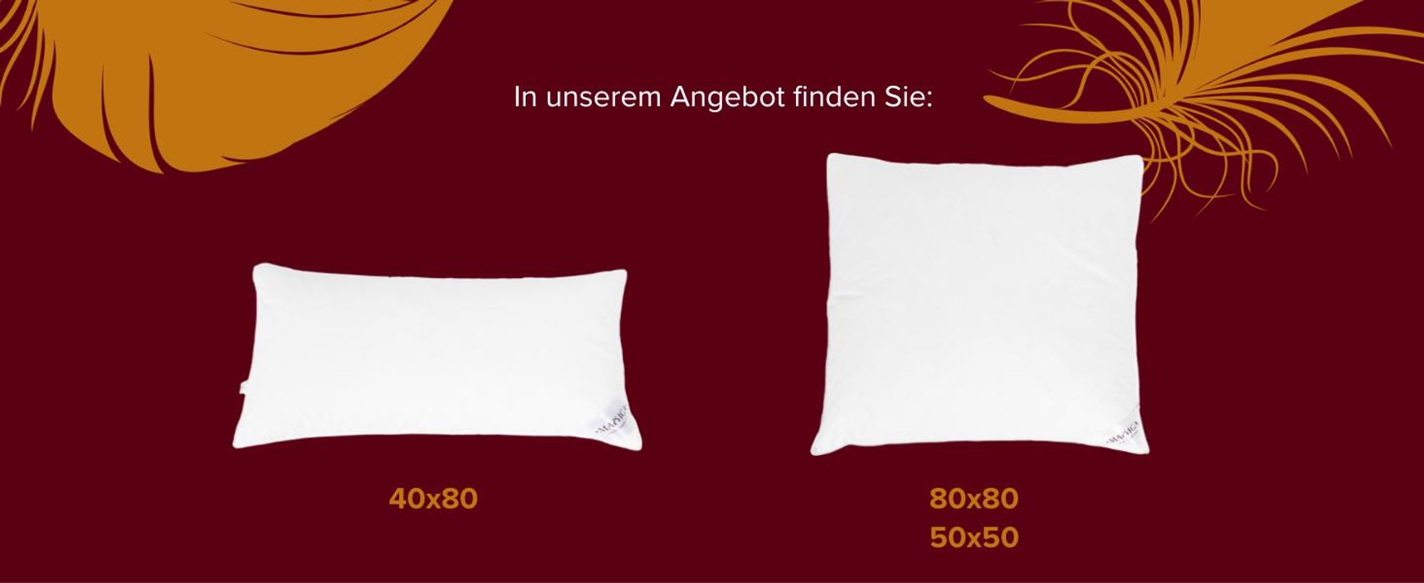 Maxiga Daunenkissen 80x80 cm 100 % DAUNE | Füllgewicht 2000g | Für Allergiker geeignet | -Zertifikat Klasse 1 | Atmungsaktiver, Baumwollbezug