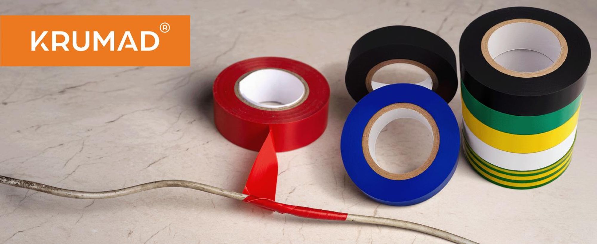 KRUMAD Isolierband Set 10 Rollen, Klebeband PVC, Isolier Tape, Reparaturband, für Haushalt, Werkstatt und geeignete Elektroarbeiten