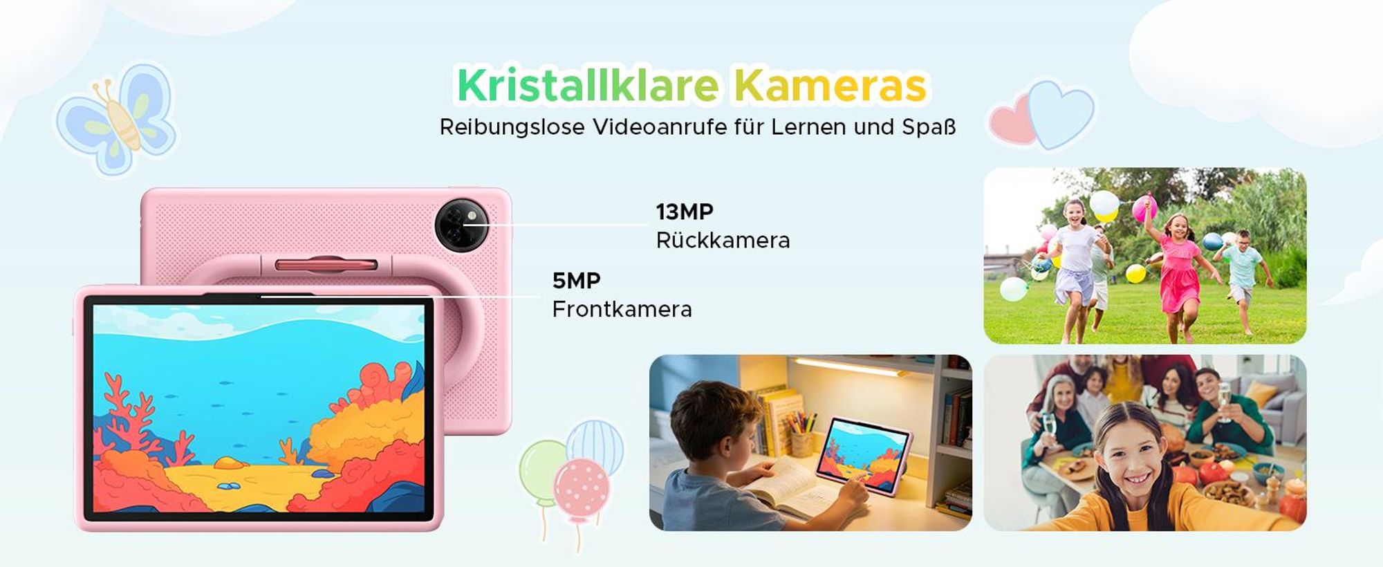 DOOGEE U11Kids 11" Tablet, Android 16,Gemini AI, 24(4+20)GB+128GB/2TB TF, 90Hz,8580mAh,WiFi Tablet für Kind mit Kindgerechte Hülle und Stift