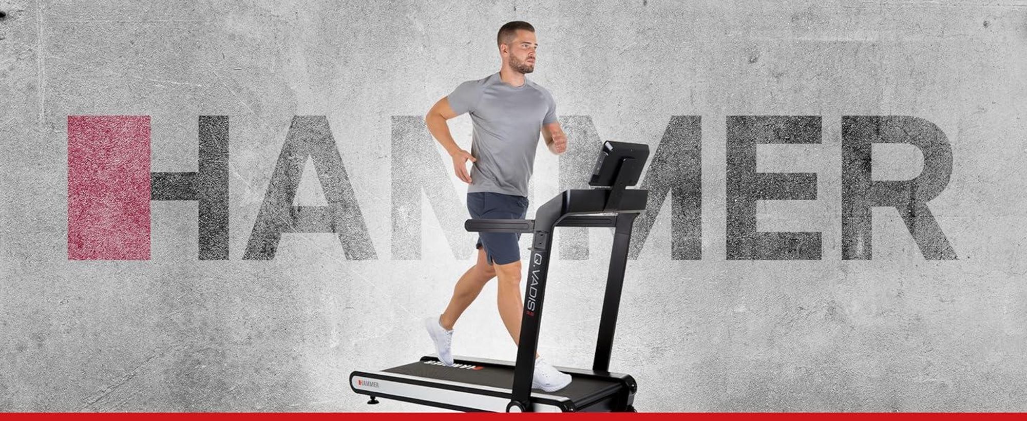 HAMMER Laufband Q. Vadis 3.0, 12 Programme, 5 PS, 18 km/h, Kinomap, Zwift