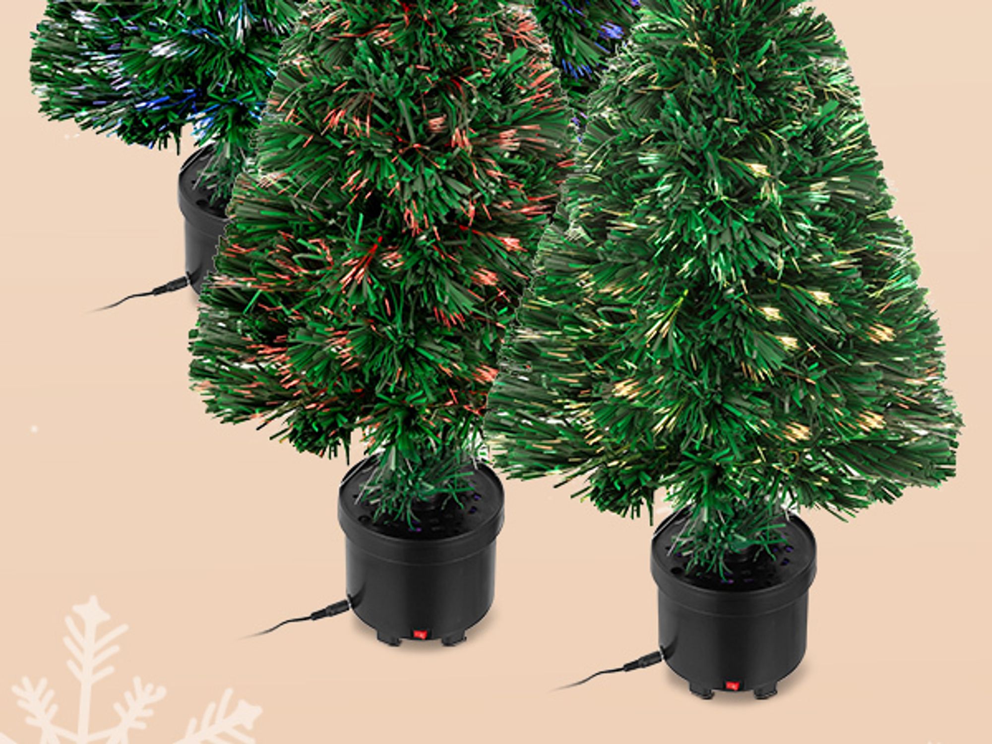 CASARIA® Weihnachtsbaum künstlich 66 cm Klein Tisch Topf Glasfaser mit Beleuchtung 9 Farben schwer entflammbar grün Tannenbaum Christbaum Weihnachten