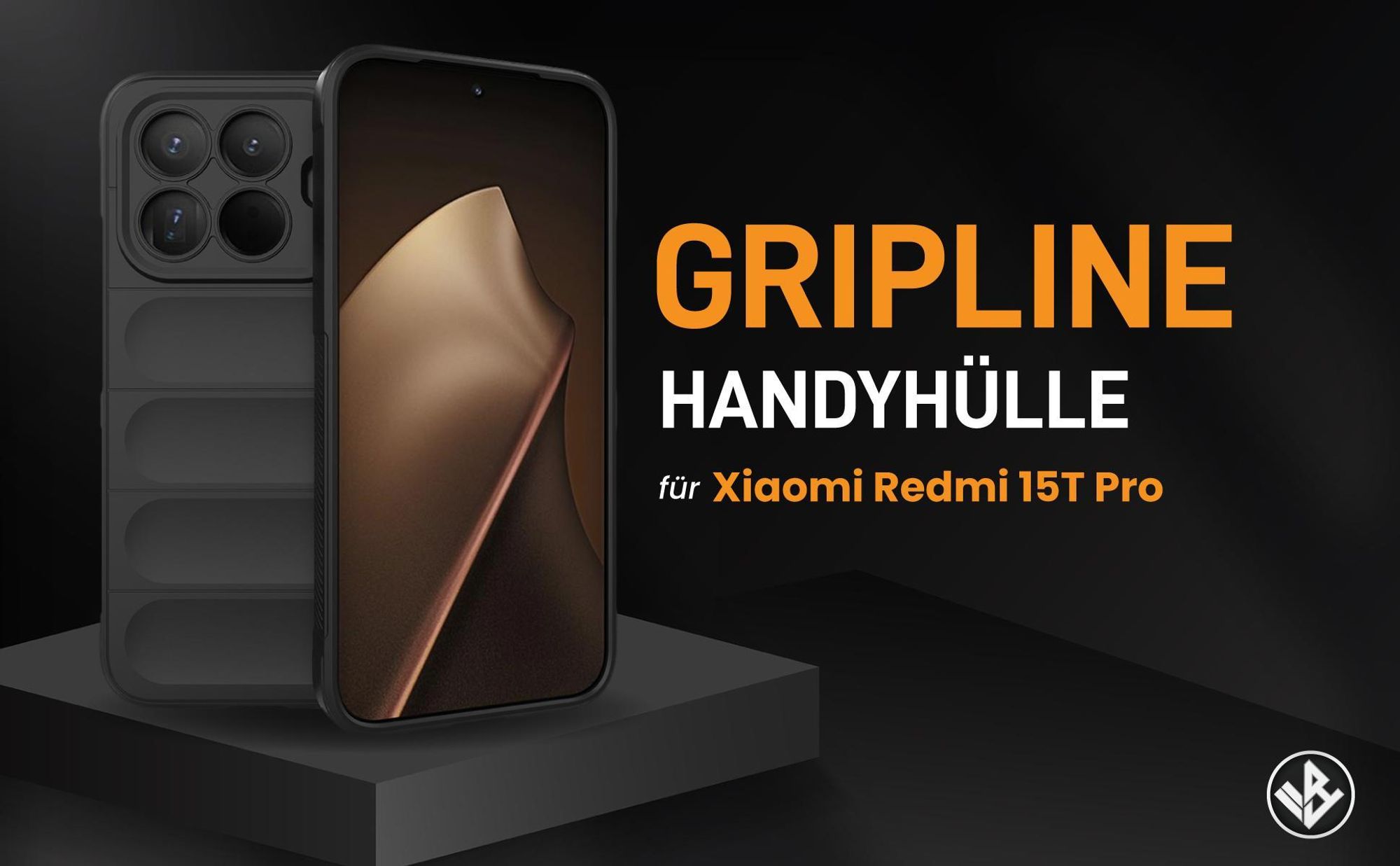 Schwarze ergonomische Grip Schutzhülle für das Xiaomi 15T Pro