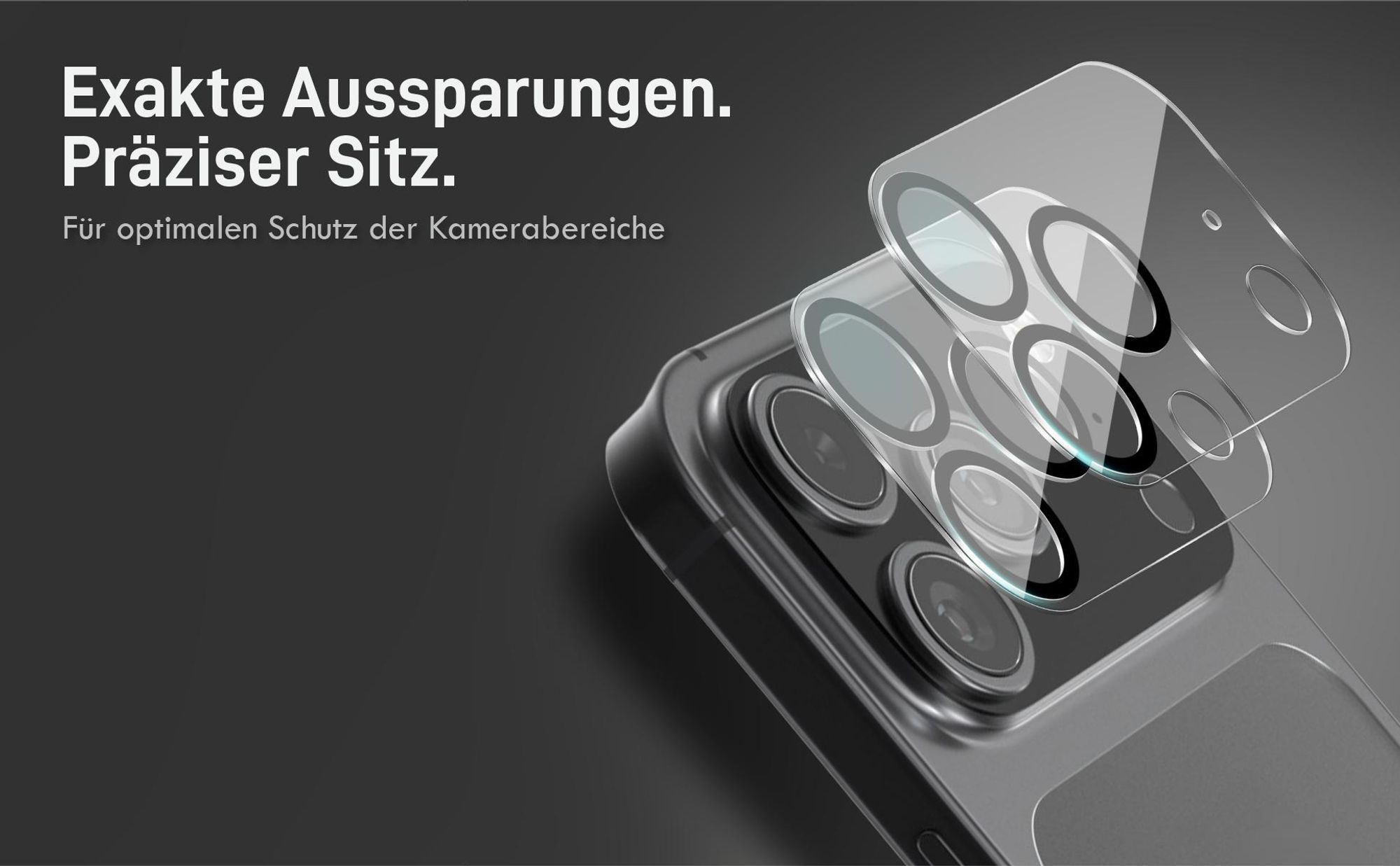 Viererpack Kamera und Displaygläser - Resistent gegen Fingerabdrücke