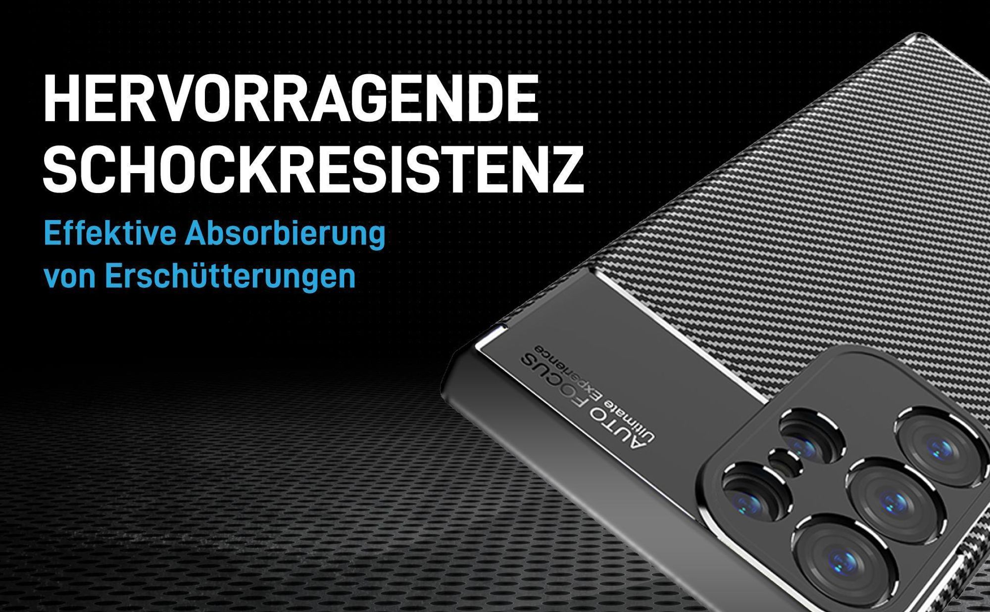 Schwarze Hülle für Samsung Galaxy S24 Ultra mit Aufprallschutz