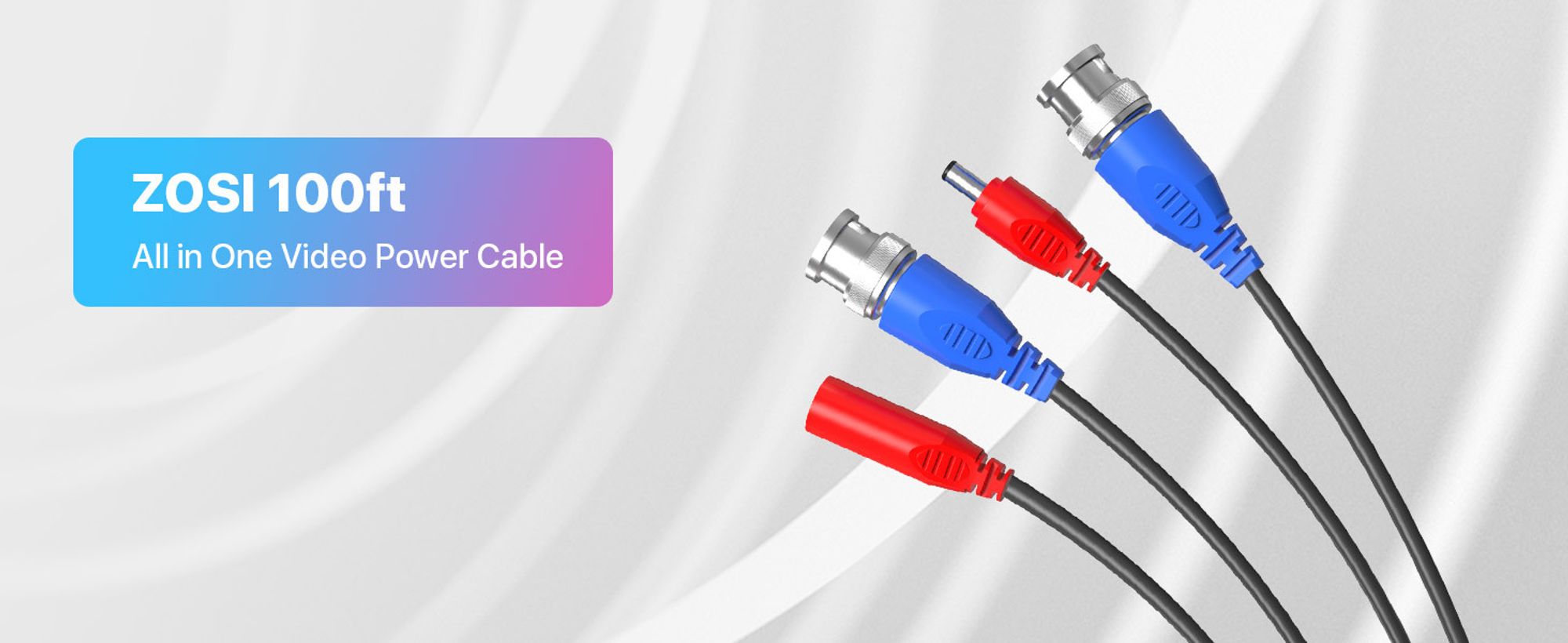 4x 30 Meter BNC Video DC Strom 2-in-1 Kabel Verlängerungskabel