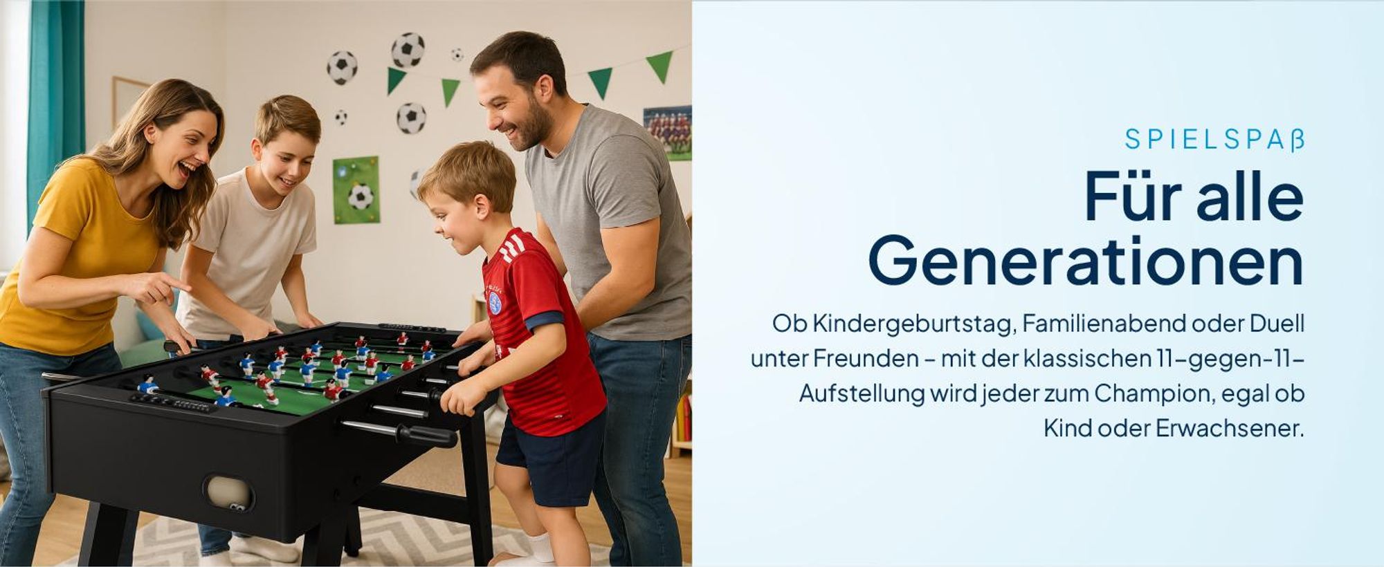 Artsport Tischkicker ProKick - Kickertisch mit Torzähler – Schwarz