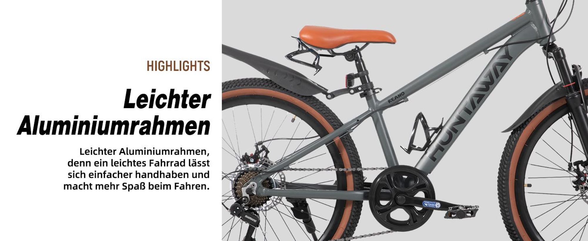 Joystar Kinder-Mountainbike 20 Zoll für Kinder ab 7 Jahren leicht Aluminiumrahmen 7-Gang Drehgriffschaltung Federgabel mechanische Scheibenbrem