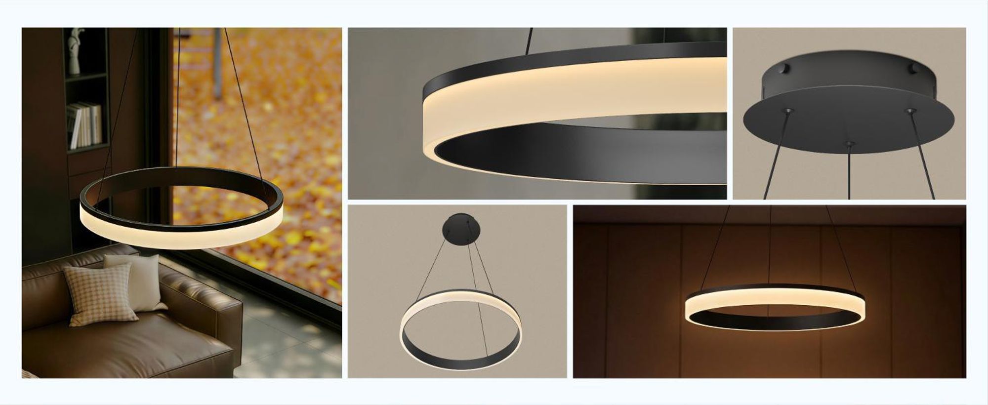 doporro Moderne LED Pendelleuchte – 60cm Dimmbare Esszimmerlampe hängend mit App & Fernbedienung, 3000–6000K, CRI≥95, höhenverstellbar Gold Luvina02
