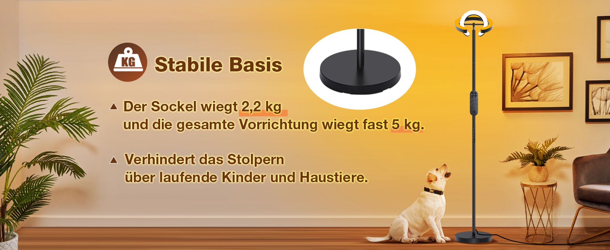 LED Stehlampe Dimmbar 1900K-6500K Stehleuchte Drehbarem Doppelring mit Fernbedienung für Arbeitszimmer, Wohnzimmer, Schlafzimmer, Büro