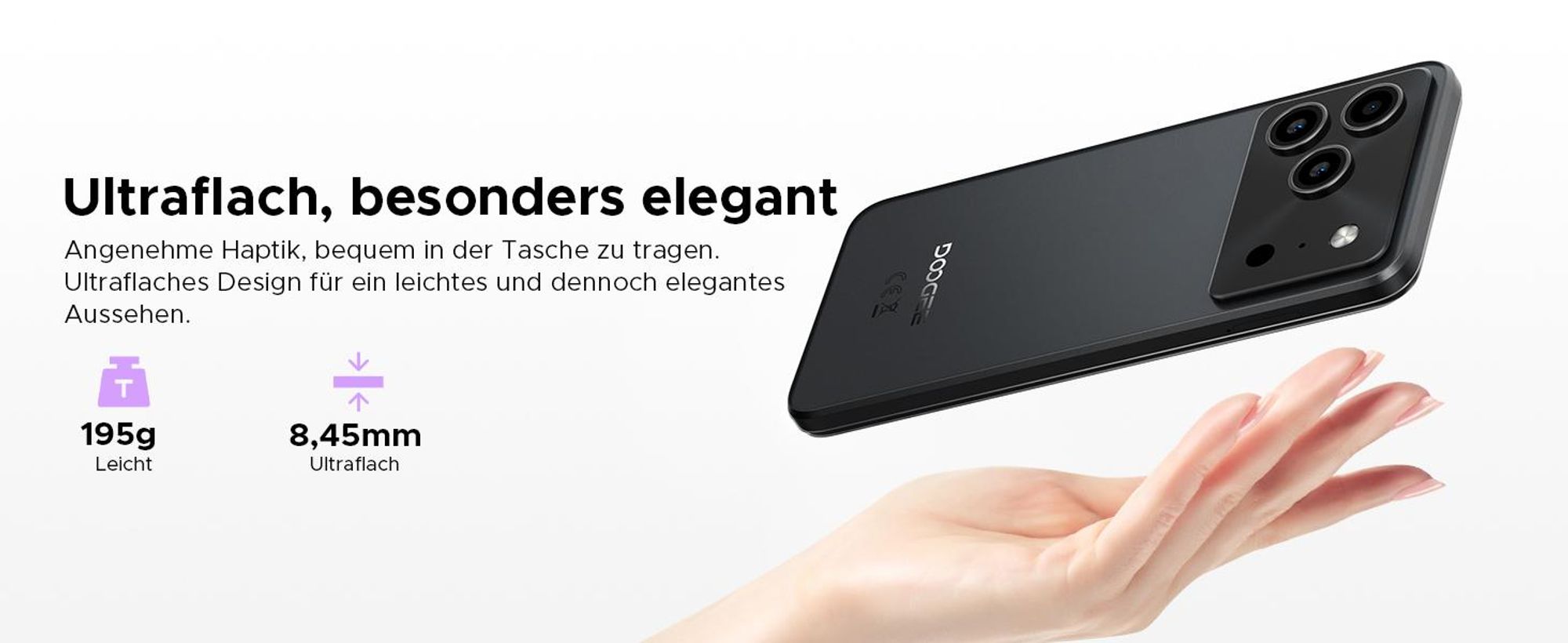 DOOGEE Note56 Plus Smartphone Handy, Android 16, 6,56" 90Hz, 6150mAh Akku, 48GB+256GB, 4G, 50MP, NFC, Fingerabdruck, Gesichtserkennung, ohne Vertrag