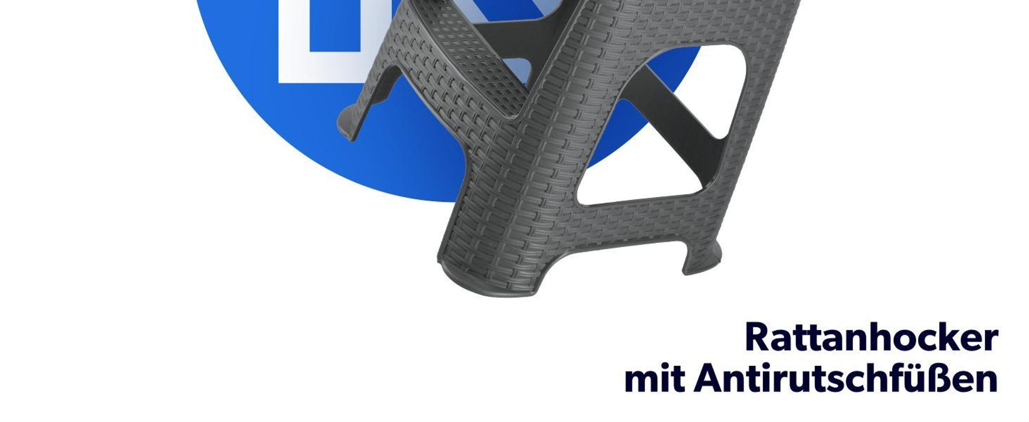 KADAX Hocker aus Kunststoff-Recyclingmaterialien, 48cm, Graphit