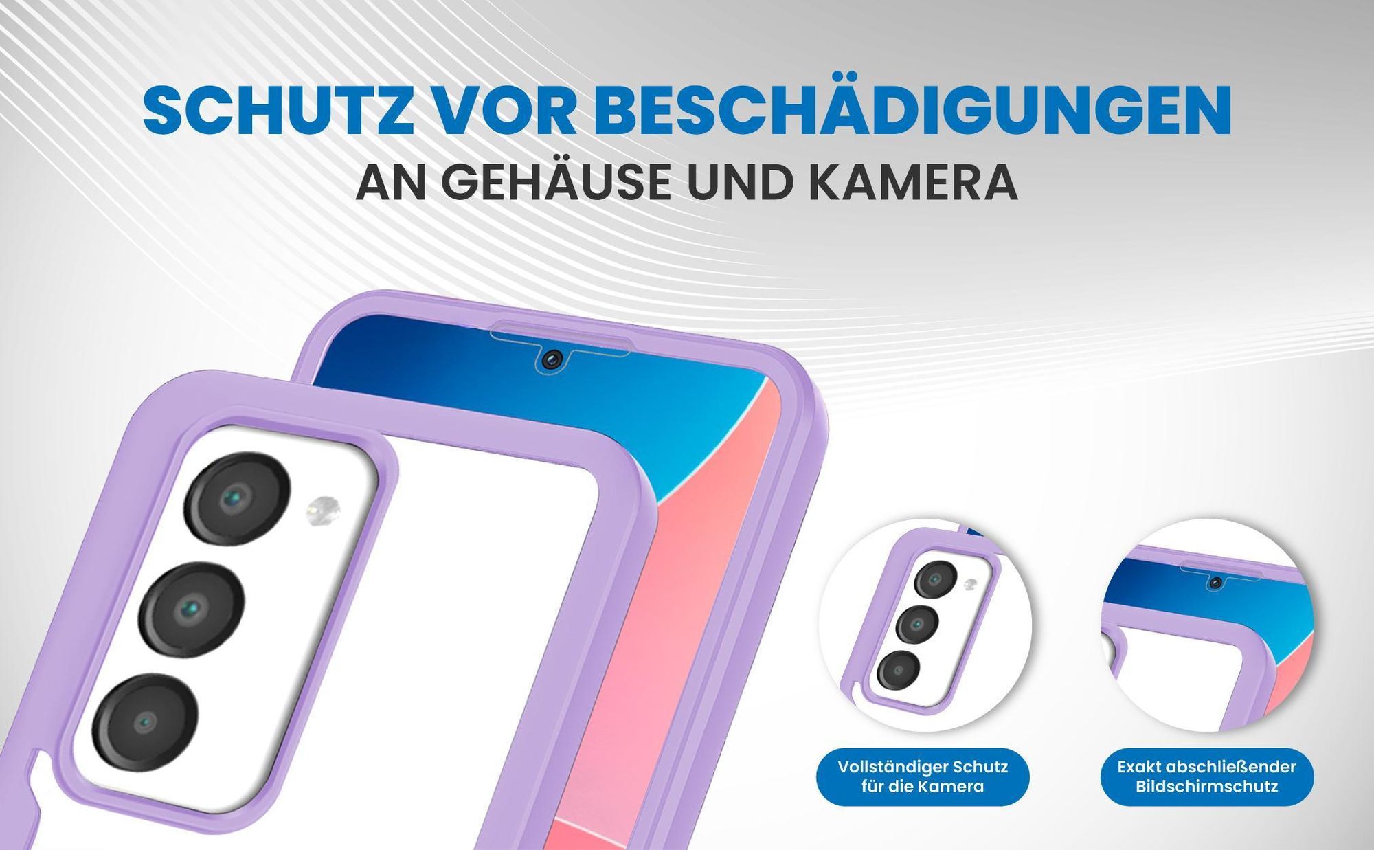 Violette 360 Grad Handyhülle für Xiaomi Redmi 15 / 15 5G Front und Backcover