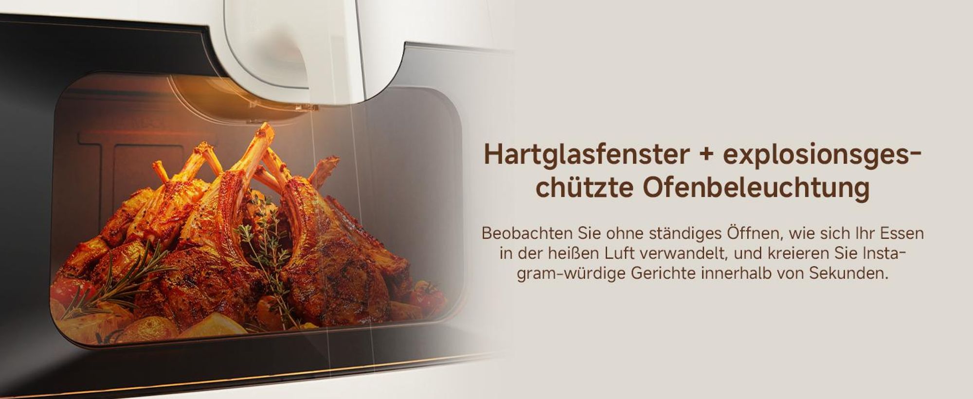 Dreame KrispNow™ AF20,6L Heißluftfritteuse,Metal-Innenraum,0-Fluorid Titanium-Keramik,Dual-Source 360° Hitze,8 Programme&Dörrfunktion,Aprikosenfarbe