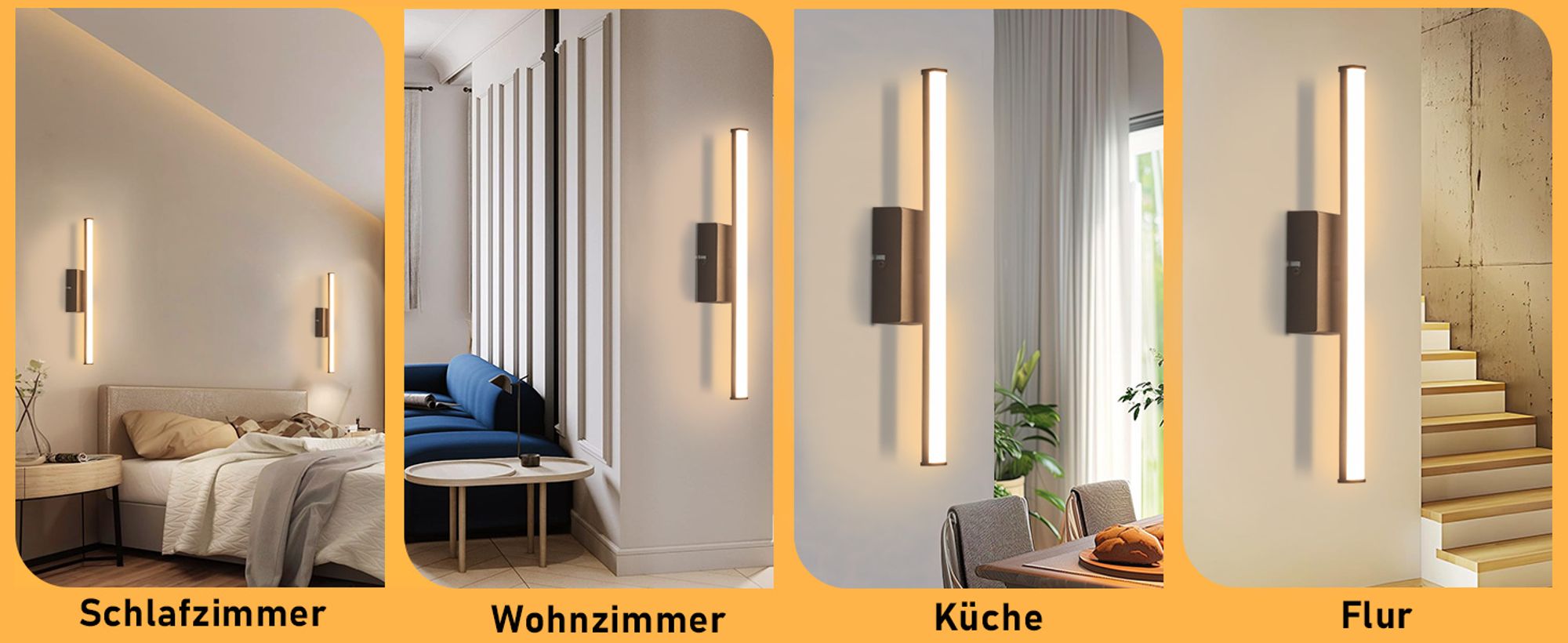 ZMH Wandleuchte Innen Wandlampe LED Modern Wand Lampe Schwarz 6W Wandbeleuchtung Flur Beleuchtung Wellen Design 3000K Warmweiß Licht Wandlicht