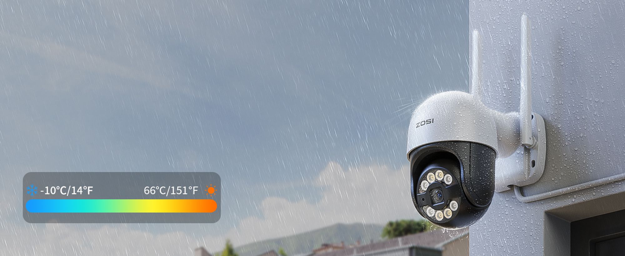 Dank des wetterfesten IP66-Gehäuses ist es robust genug, um rauen Wetterbedingungen standzuhalten.