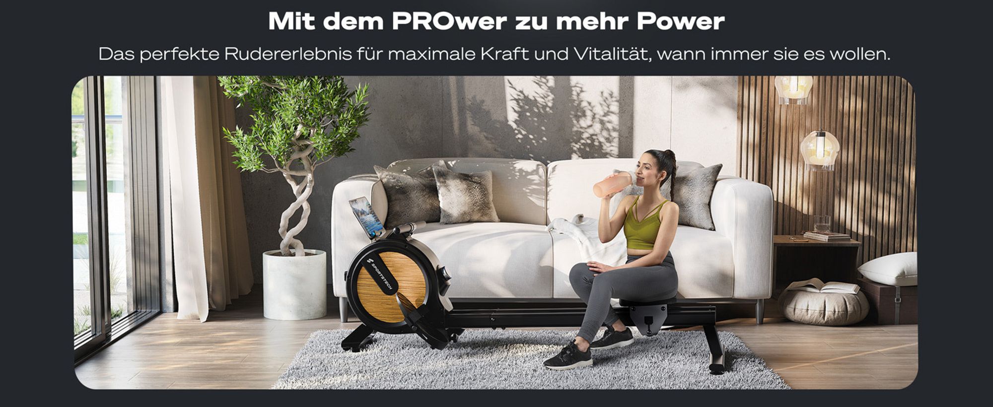 Sportstech PROwer_BL Rudergerät für Zuhause