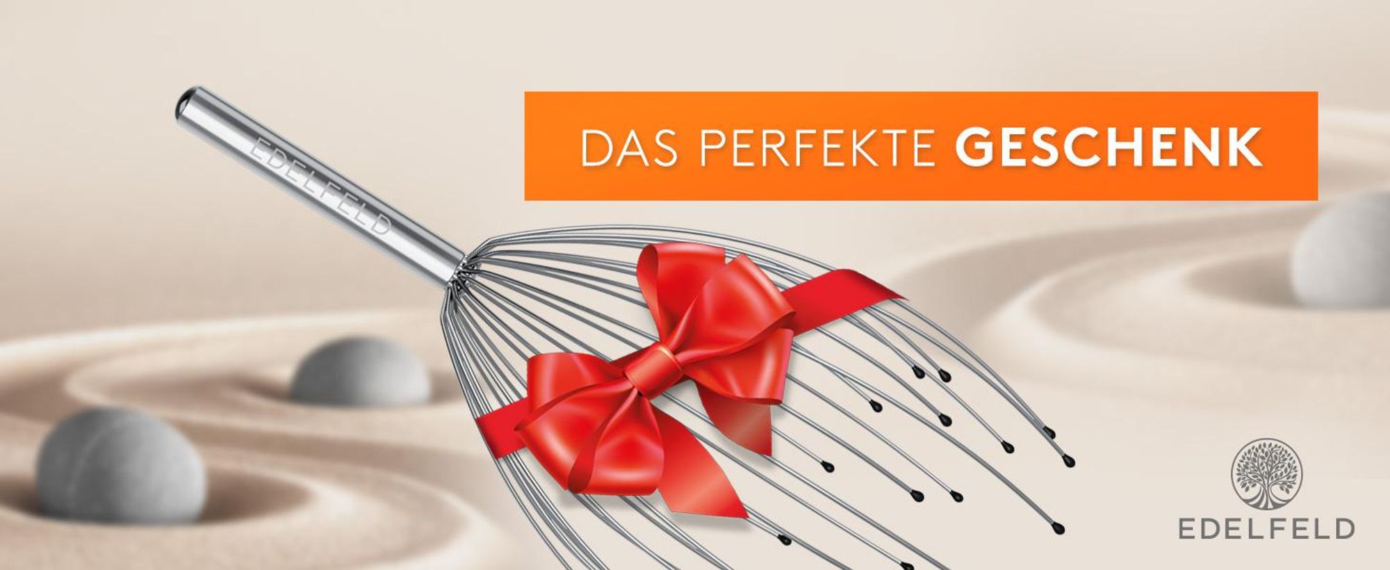 Die entspannende Kopfmassage Spinne mit 28 Fingern von Edelfeld [VERBESSERTE VERSION] – Kopfmassagegerät mit Auslegern auf 2 Ebenen – Kopfkrauler