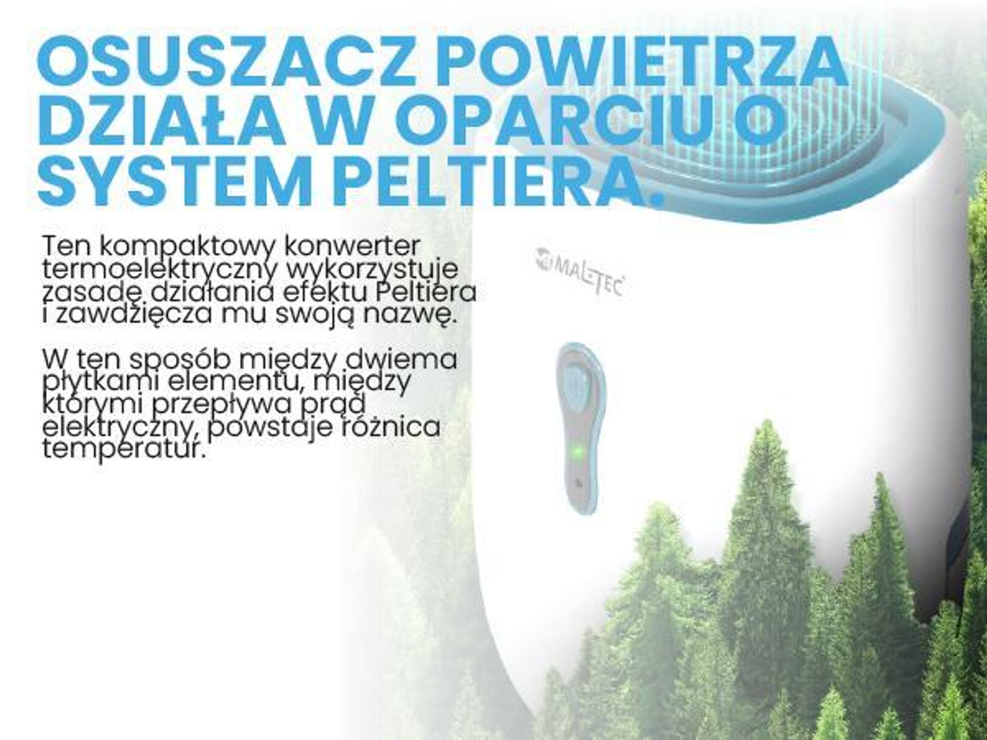 Osuszacz powietrza przeciw wilgości i pleśni do łazienki piwnicy biura
