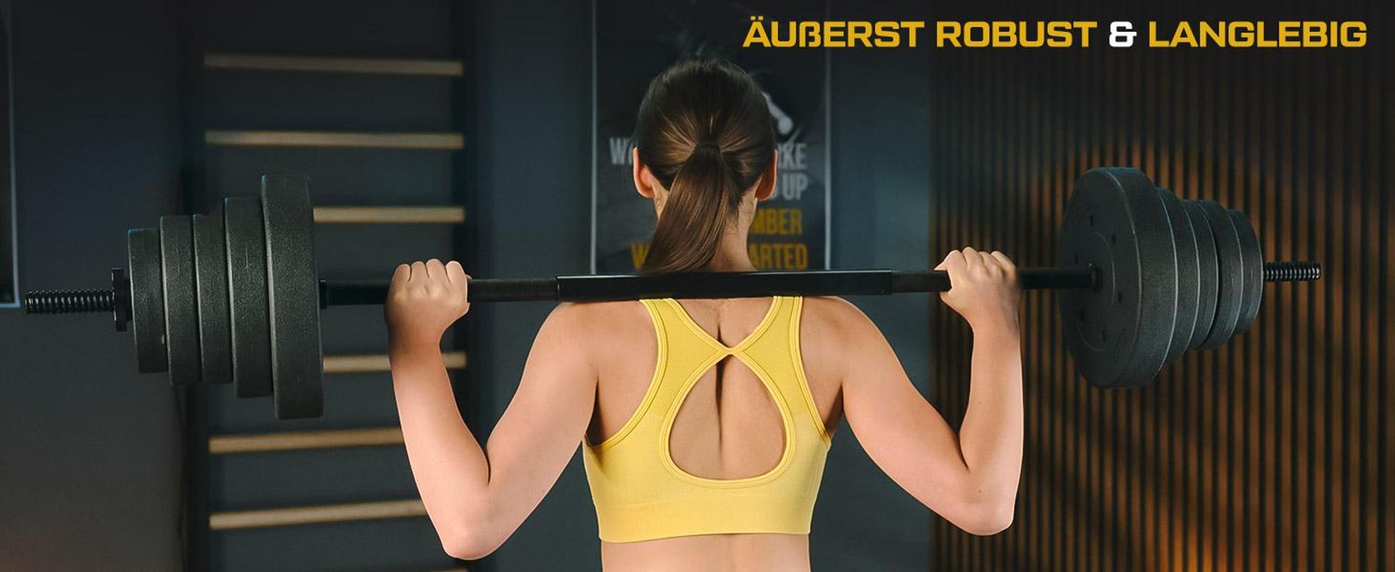 TREX SPORT Langhantel Set TX-022SE | Hantelset 22 kg mit Langhantelstange 120 cm, Kunststoff Hantelscheiben, Sternverschlüsse | Home Gym Krafttraining