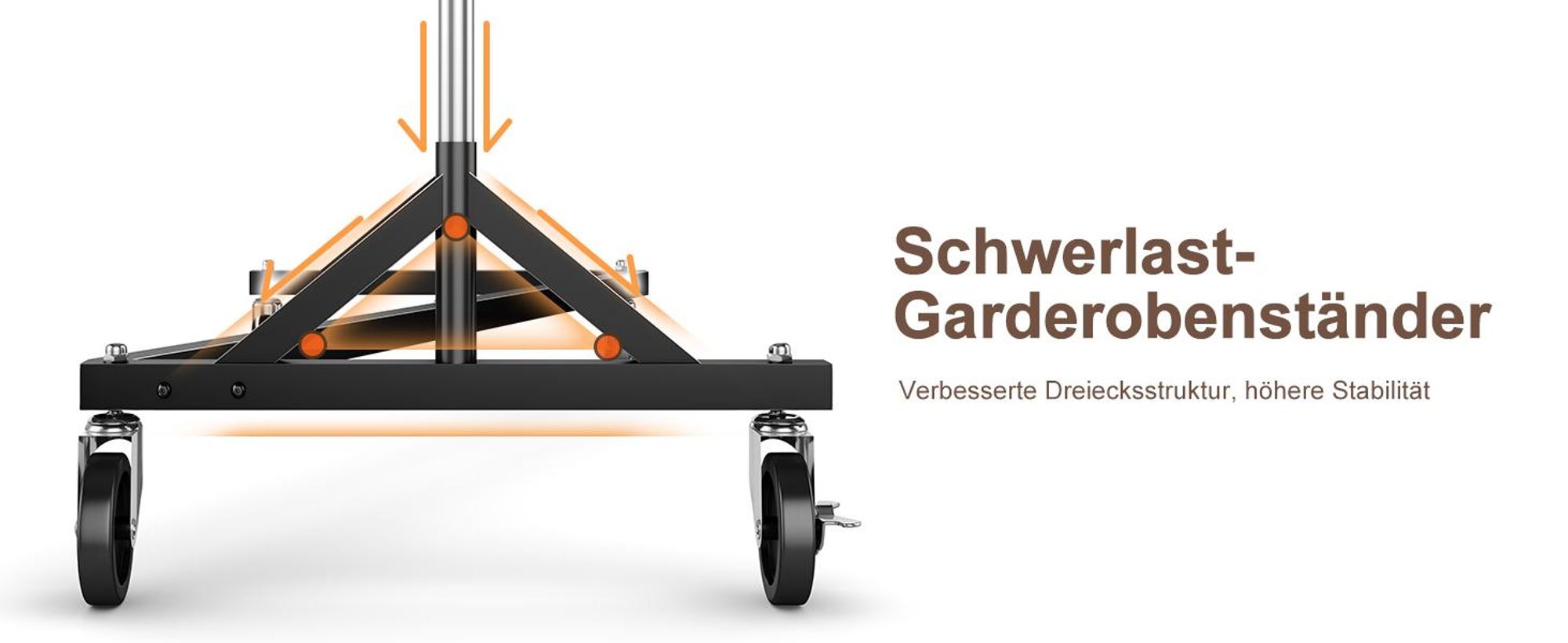 HOKEEPER Kommerzieller Kleiderständer mit Z-Ständer, Tragkraft 182 kg, robuster Kleiderstange auf Rollen, verstellbarer Garderobenständer zum Aufhänge