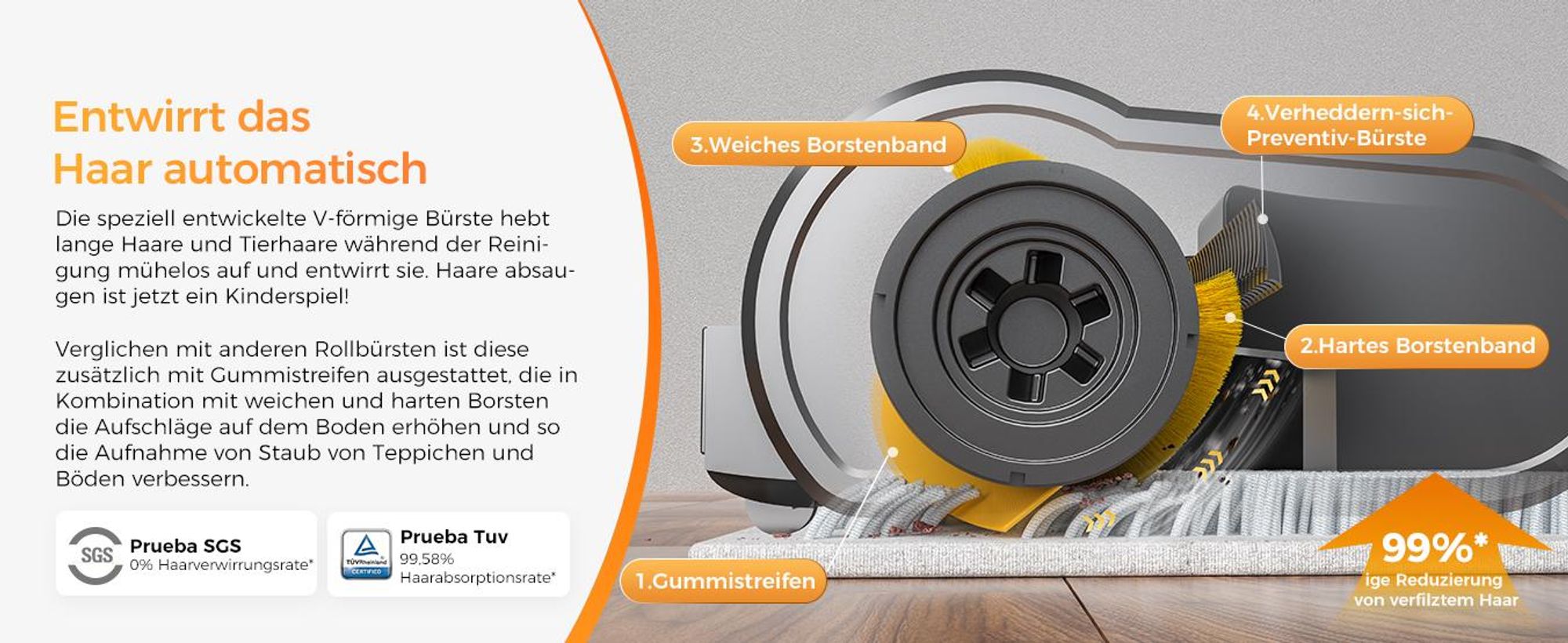 PROSCENIC Handstaubsauger, leistungsstarker Staubsauger mit 60 kPa, 580W, 70 Min, Grüne LED-Scheinwerfer, 1,5L Staubbehälter, Leichtes Rauschen