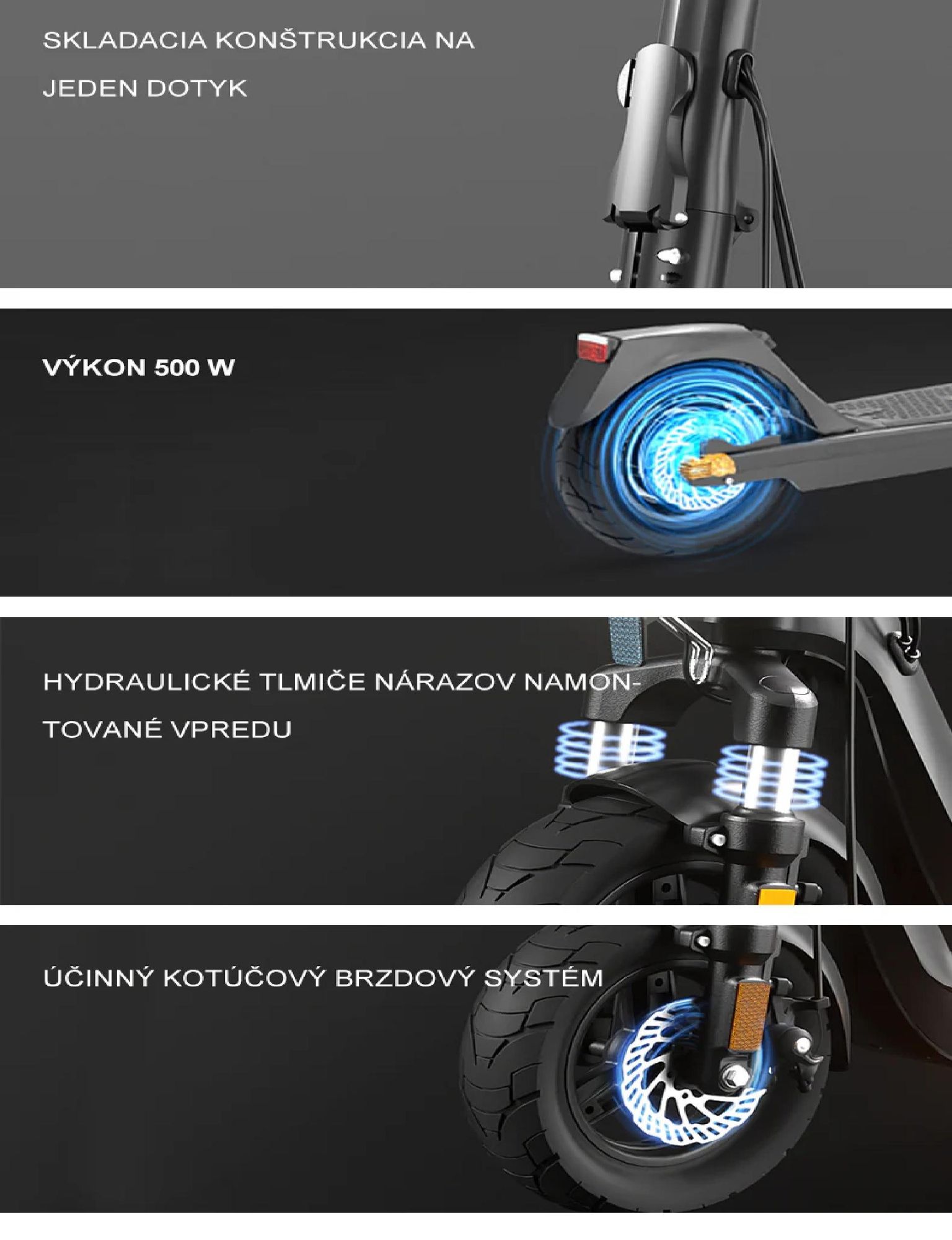 Elektrický Kolobežka JOYOR C10E - 48V10.4AH Batéria ABE Certifikát 10-palcové Pneumatiky Kotoučové Brzdy - Černá