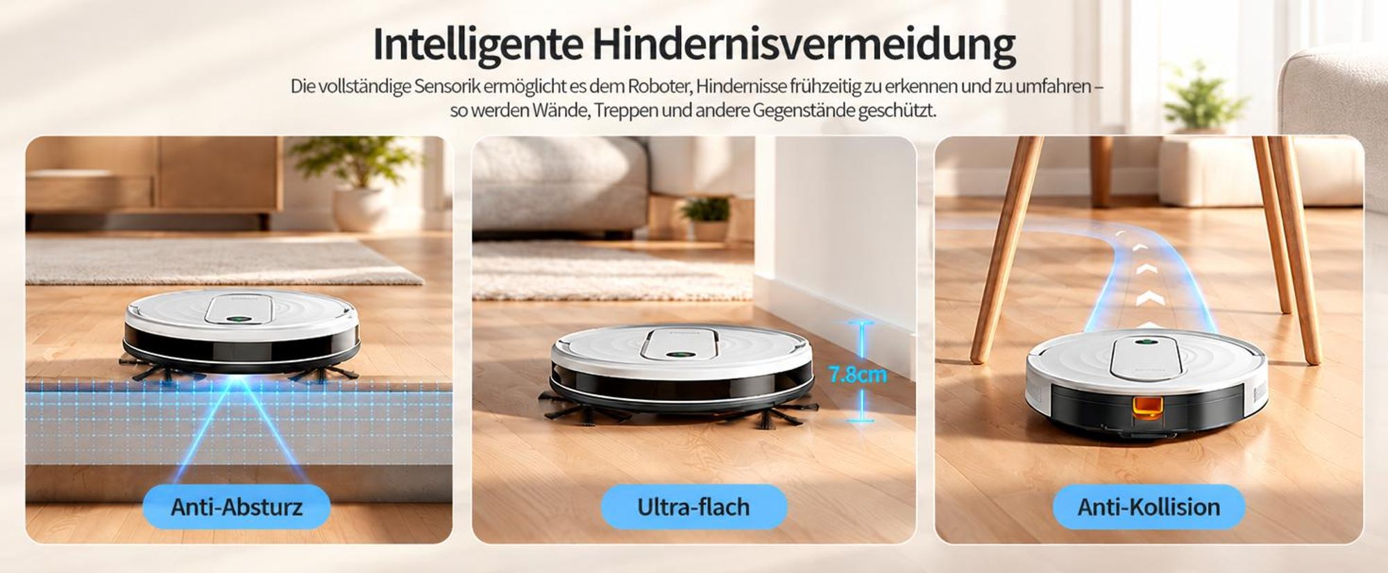 Laresar P10 Saugroboter 8000 Pa, 3-in-1 Reinigung, Teppich-Booster, Bis zu 120 Minuten, HEPA-Filter, 3 Modi, Fernbedienung, App- und Sprachsteuerung