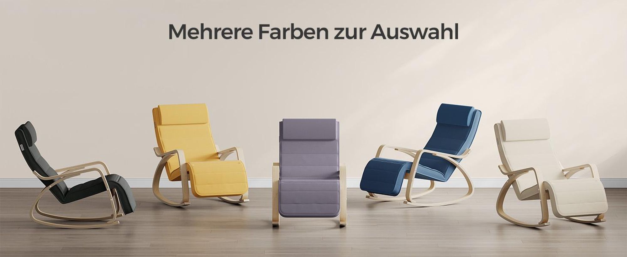 SONGMICS Relaxsessel Schaukelsessel, Relaxstuhl, verstellbare Fußstütze