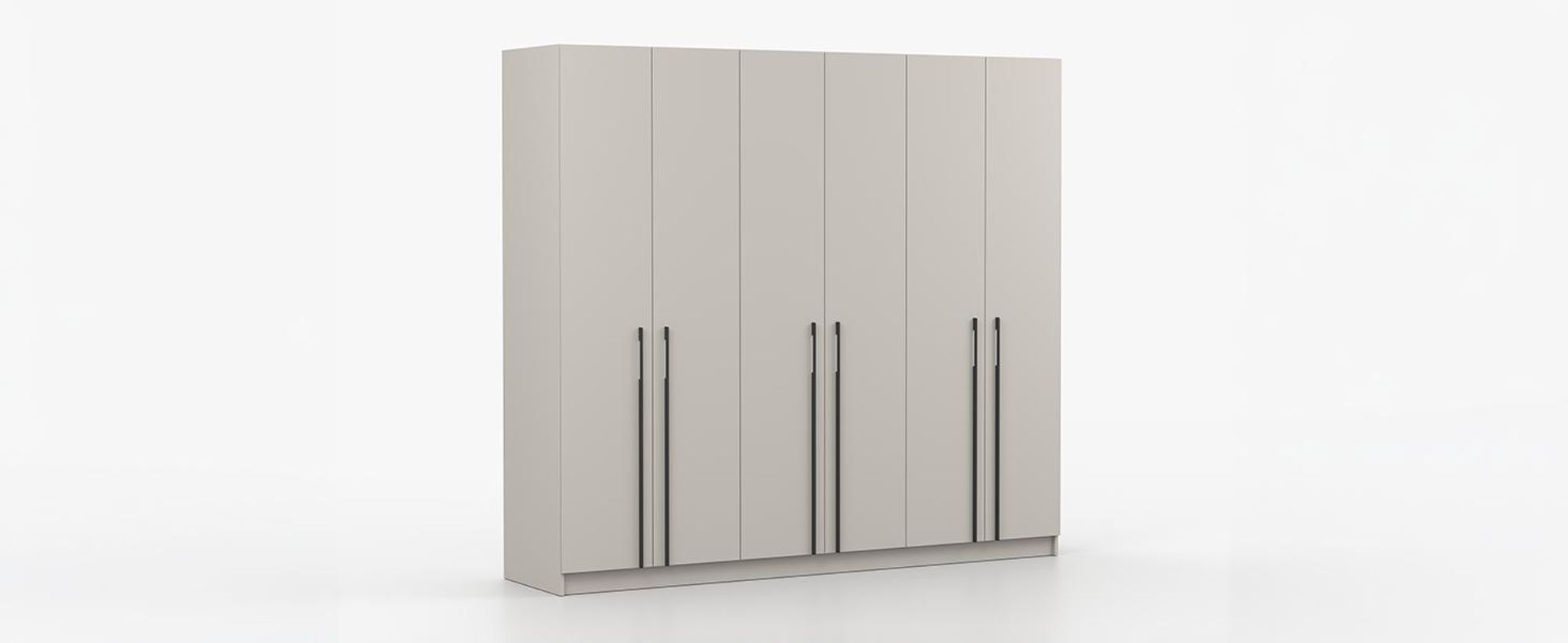 Drehtürenschrank Kleiderschrank Schlafzimmerschrank Schrank 230 cm Kaschmir/Kaschmir sechstürig Rosa 03