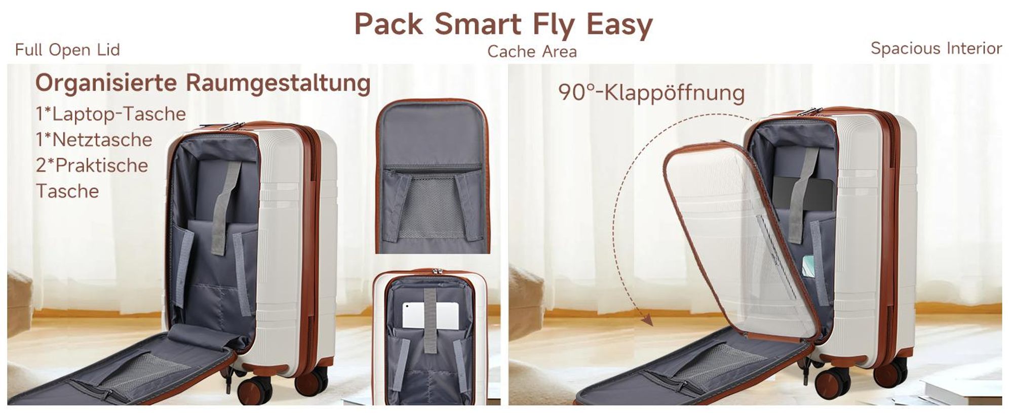 HOMELUX Hartschalen-Koffer Trolley Rollkoffer Reisekoffer Handgepäck 4 Rollen (M-L-XL-Set)  6939 Schwarz