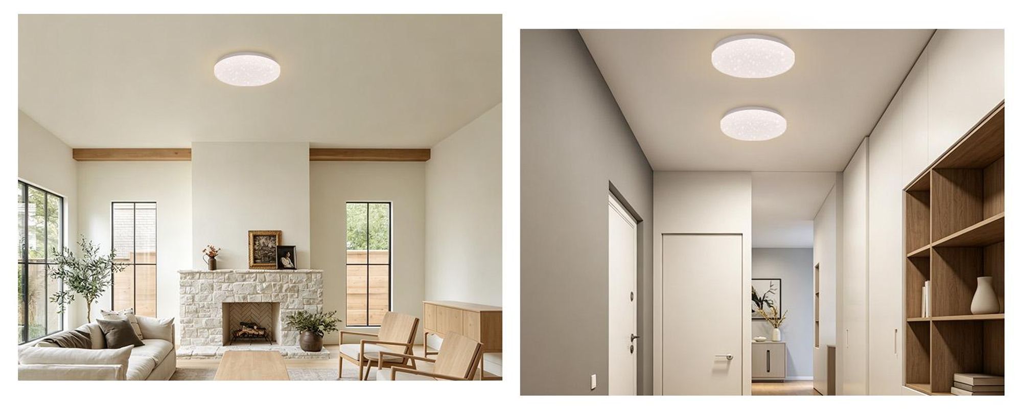 ZMH LED Deckenleuchte Sternenhimmel Deckenlampe Klein Rund 15W 3000K 21cm Warmweiß Modern für Schlafzimmer Treppenhaus Küche Wohnzimmer Büro Flur