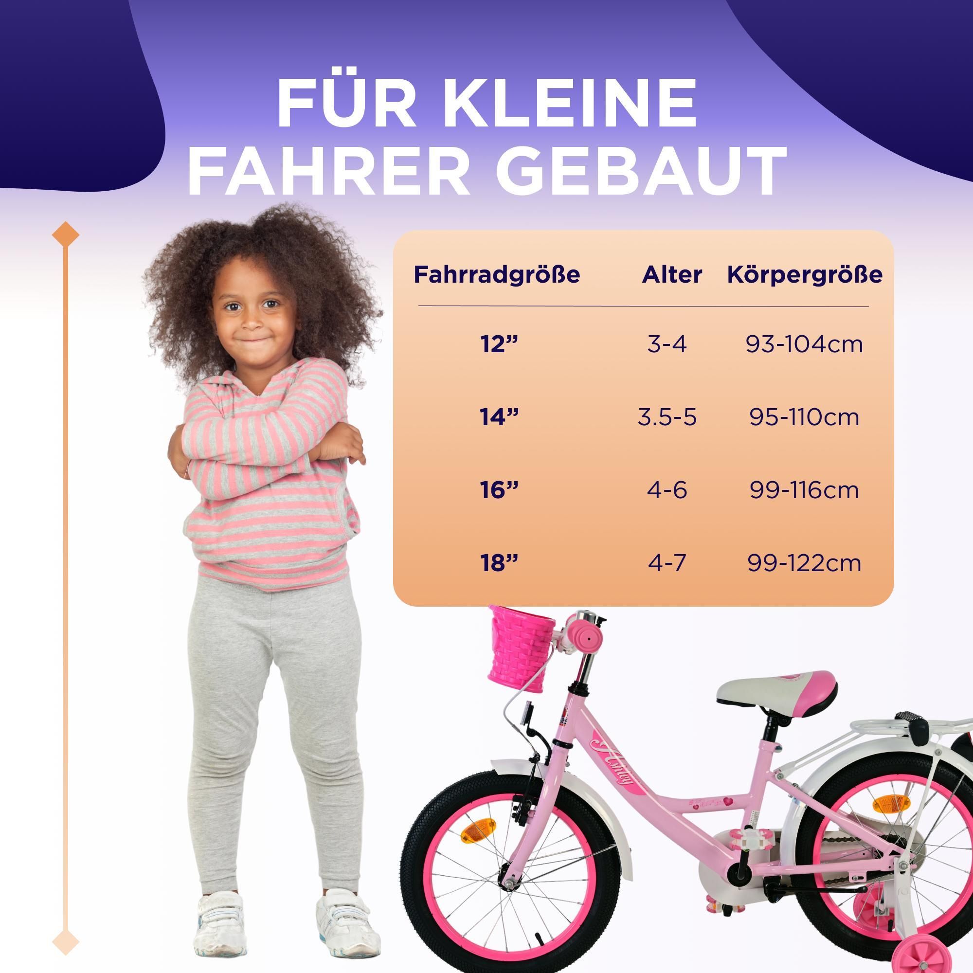Volare Ashley Kinderfahrrad - Mädchen - 18 Zoll - Rosa/Rot