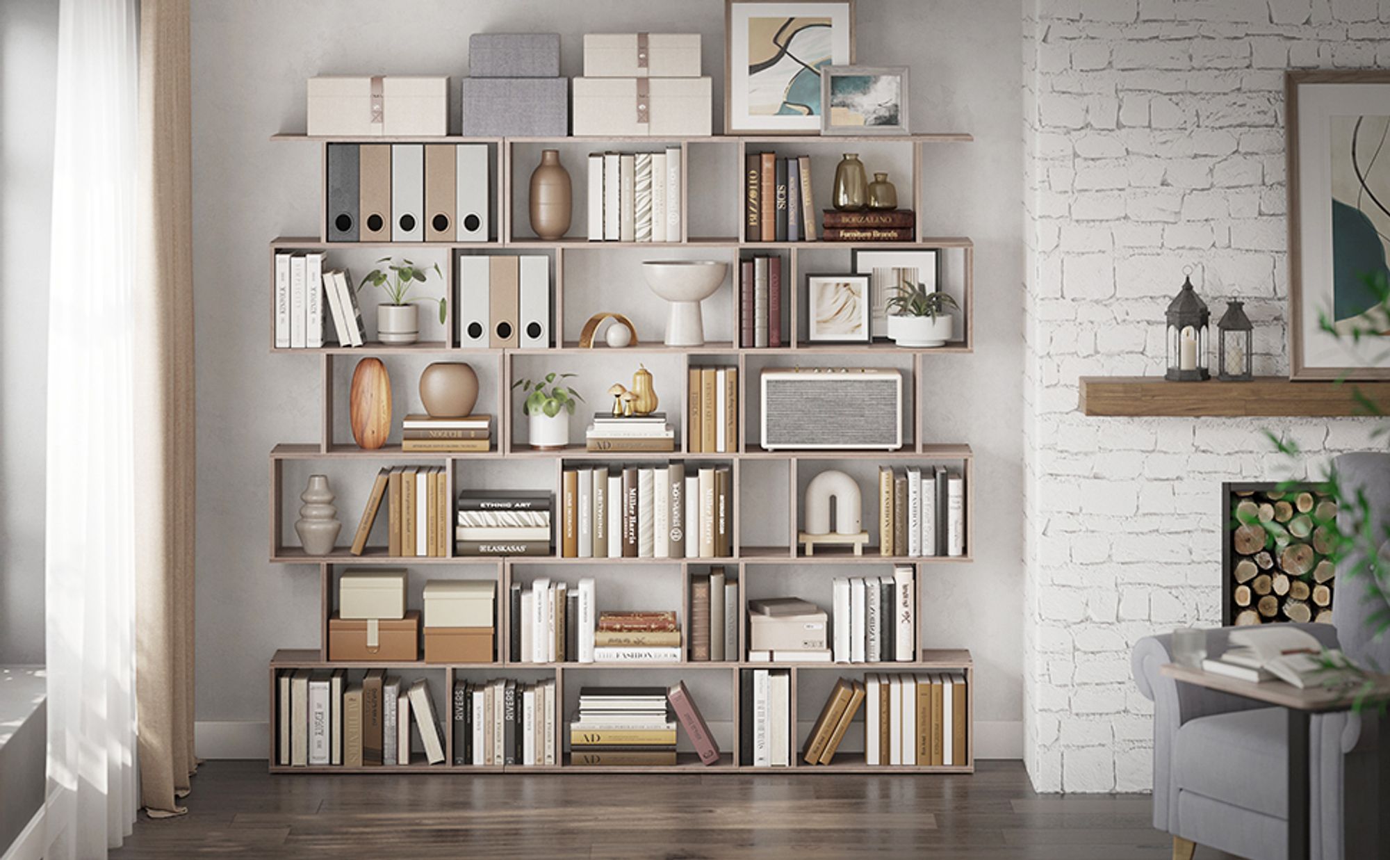VASAGLE Bücherregal mit 6 Ebenen Standregal zur Präsentation Dekoregal