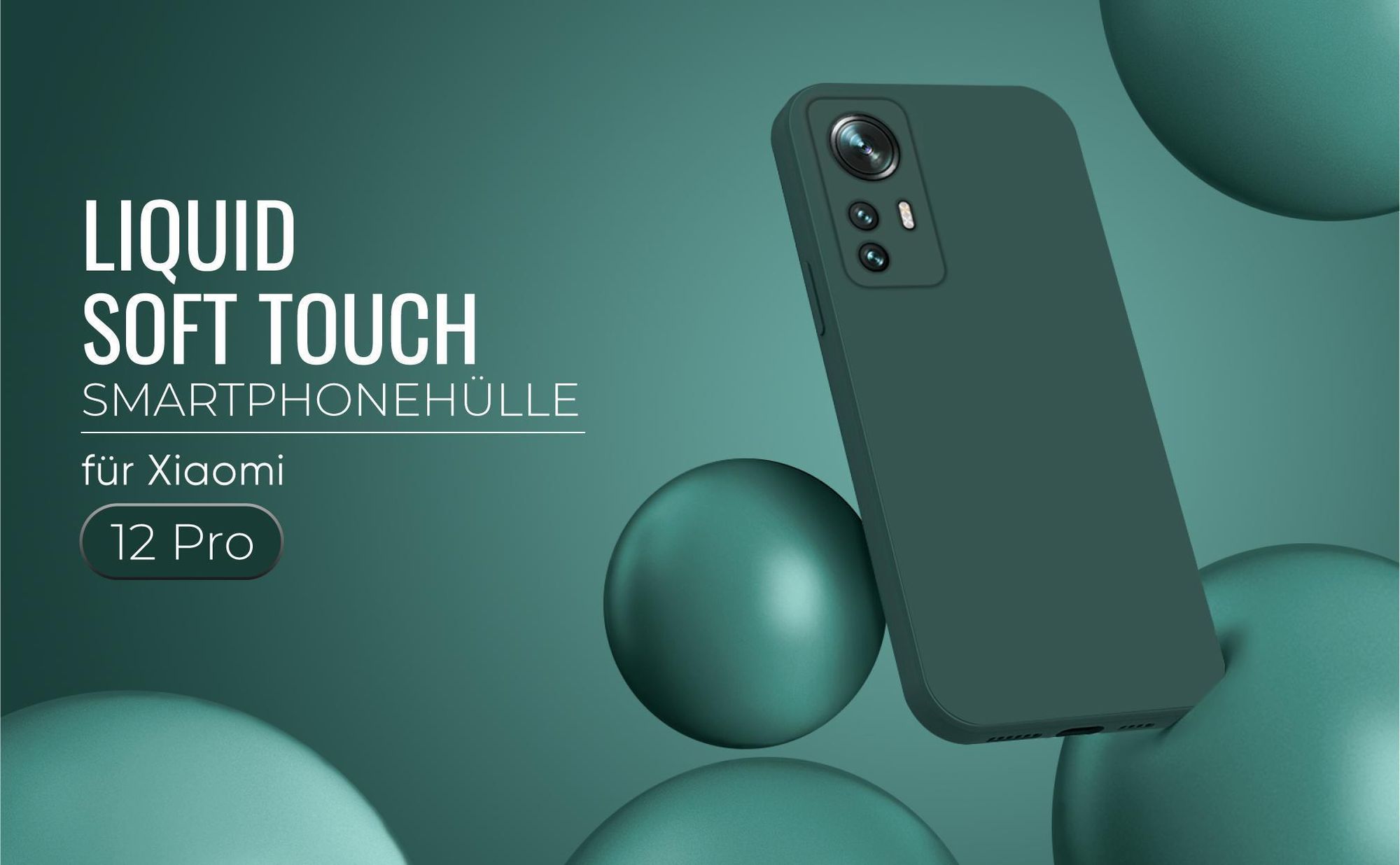 Liquid Soft Touch Smartphone Hülle in Grün für Xiaomi 12 Pro