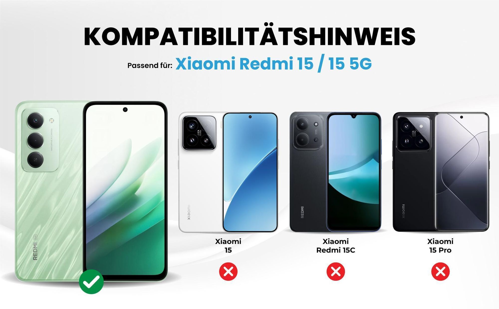 Kompatibilitätshinweise Hülle für Xiaomi Redmi 15 / 15 5G