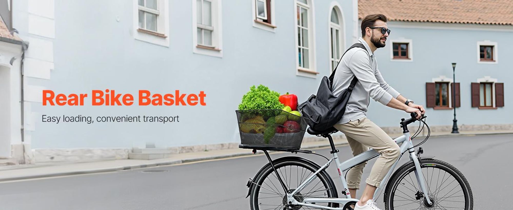 VEVOR Fahrradkorb hinten 39x31x21 cm mit Gepäcknetz und Abdeckung, passt auf die meisten Fahrradträger, wird mit Montagewerkzeug geliefert